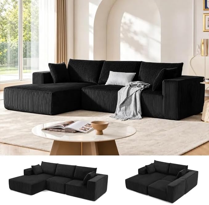 The Cozy Black Sectional That Looks Way More Expensive Than It Is