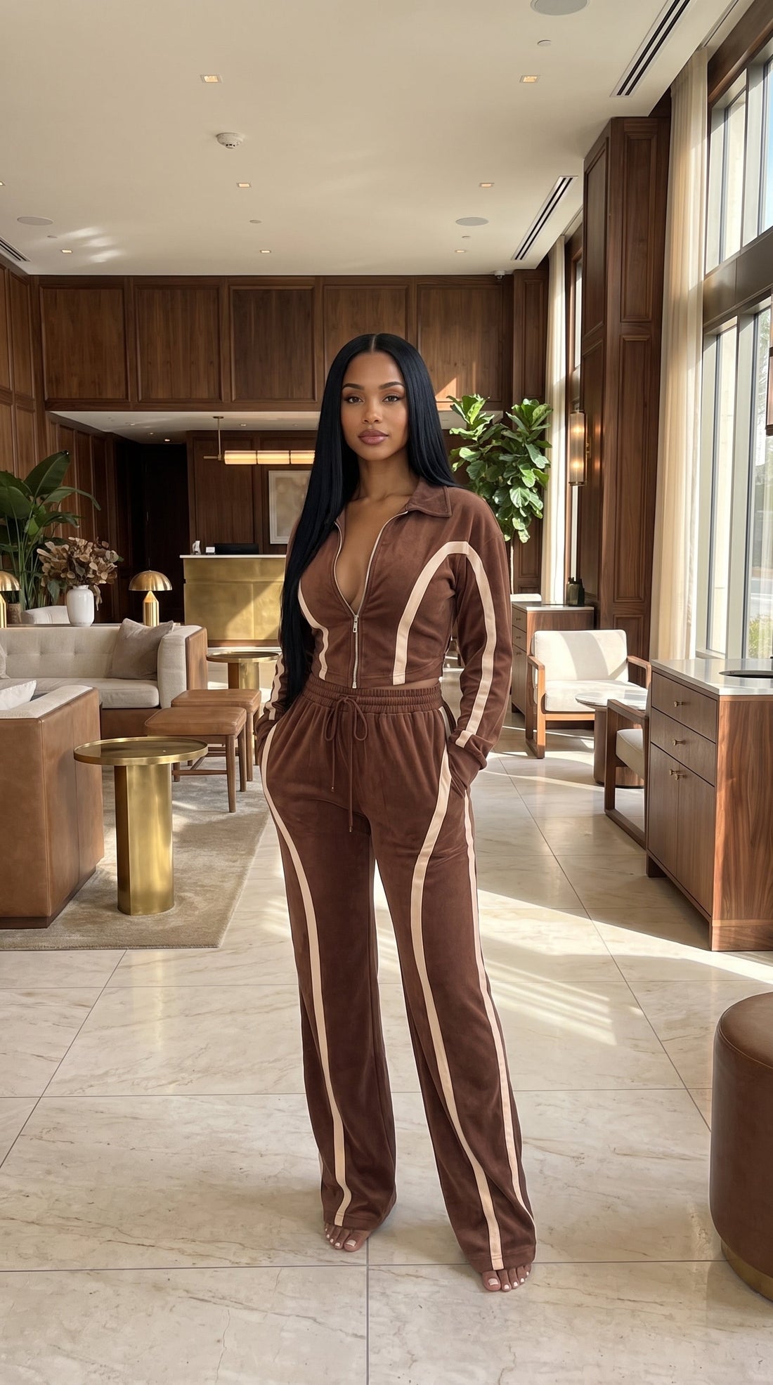 The Brown Side-Stripe Tracksuit You’ll Wear All Fall
