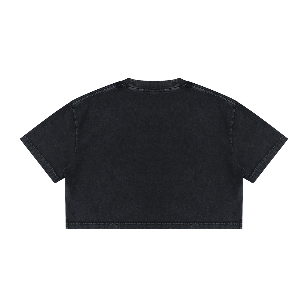 The Luxuri Girl Mineral Wash Cotton Crop T-Shirt