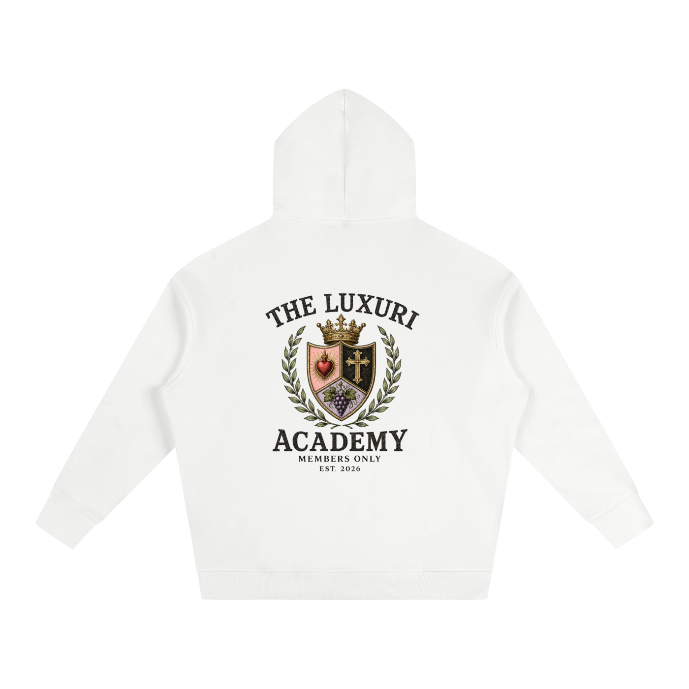 The Luxuri Academy Crest Oversize Fleeced Hoodie