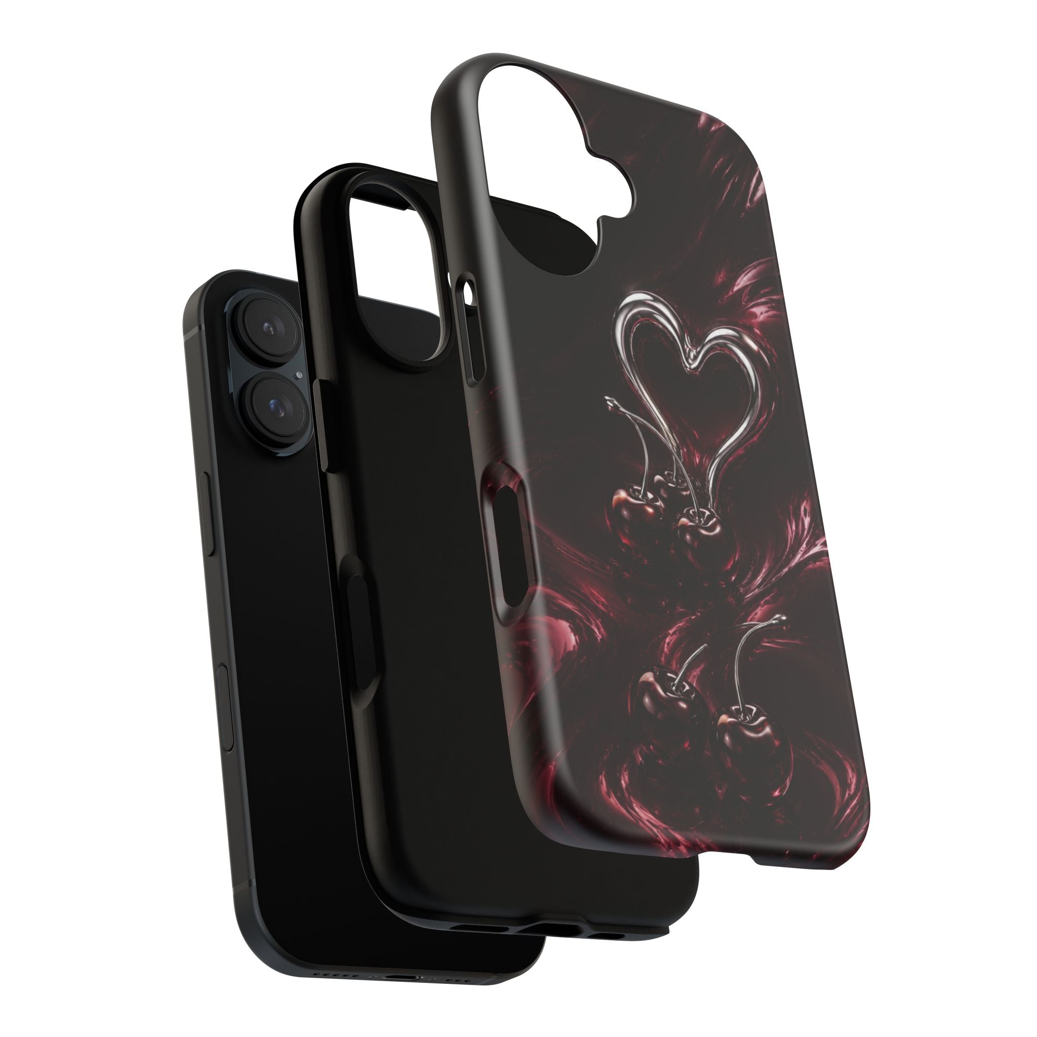 Dark Cherry Chrome Heart Phone Case