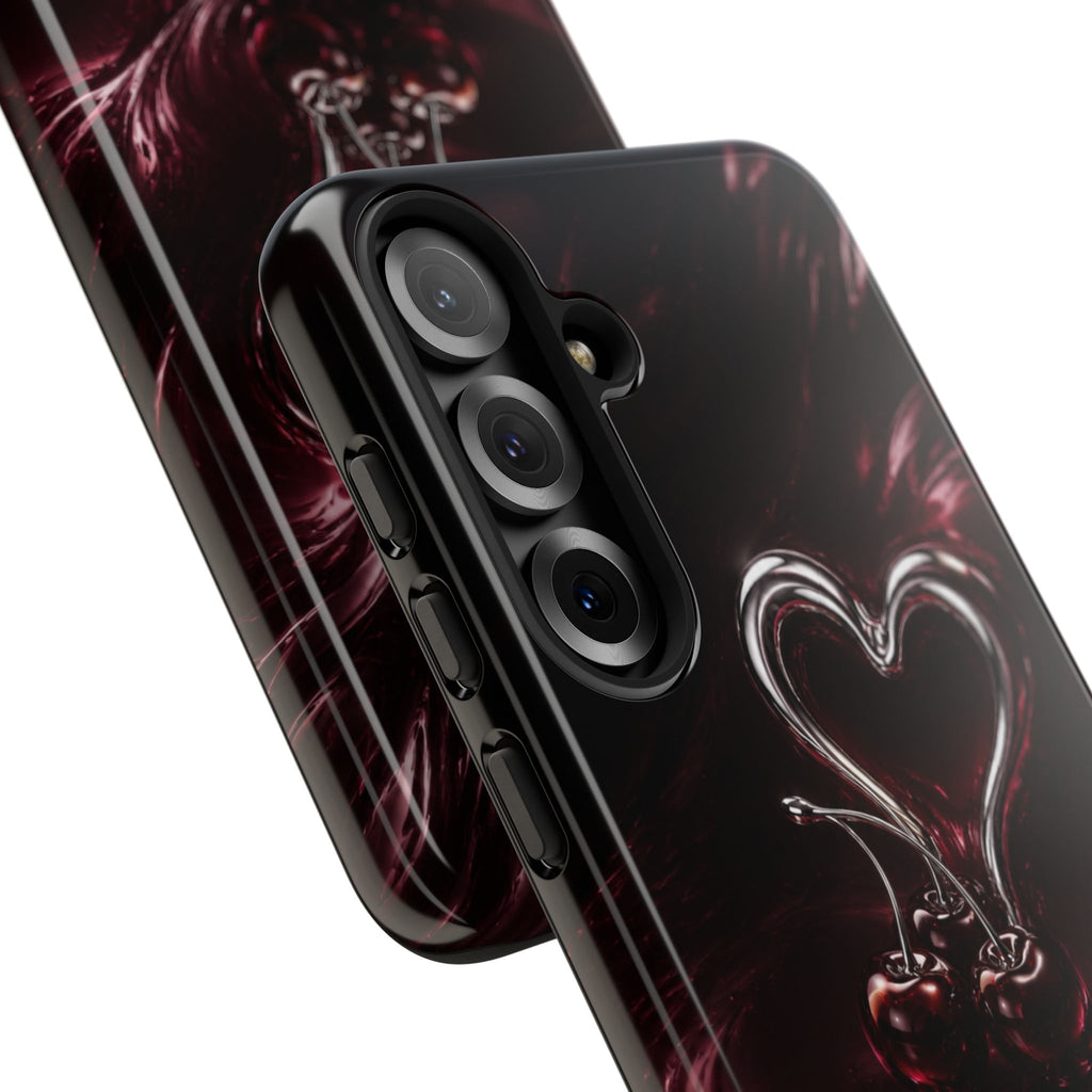 Dark Cherry Chrome Heart Phone Case