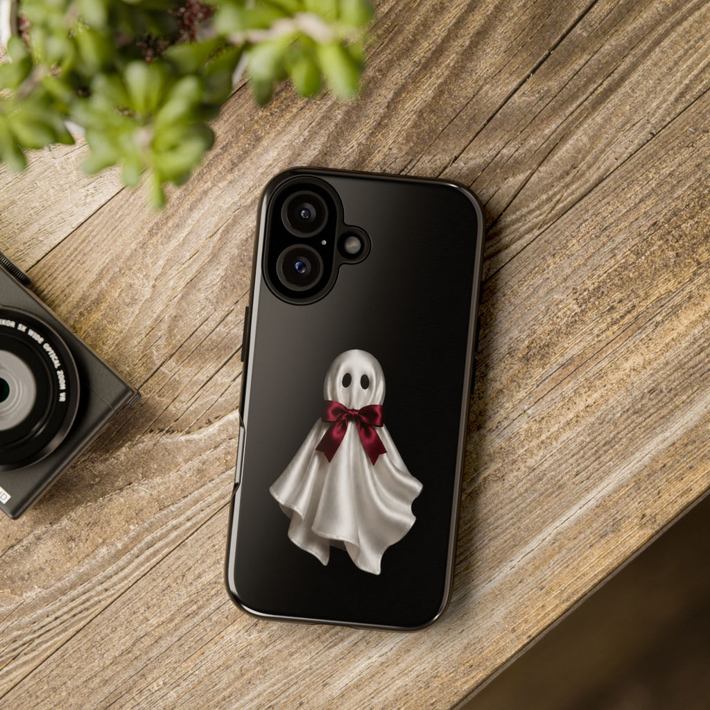 Burgundy Bow Ghost Spooky Phone Case