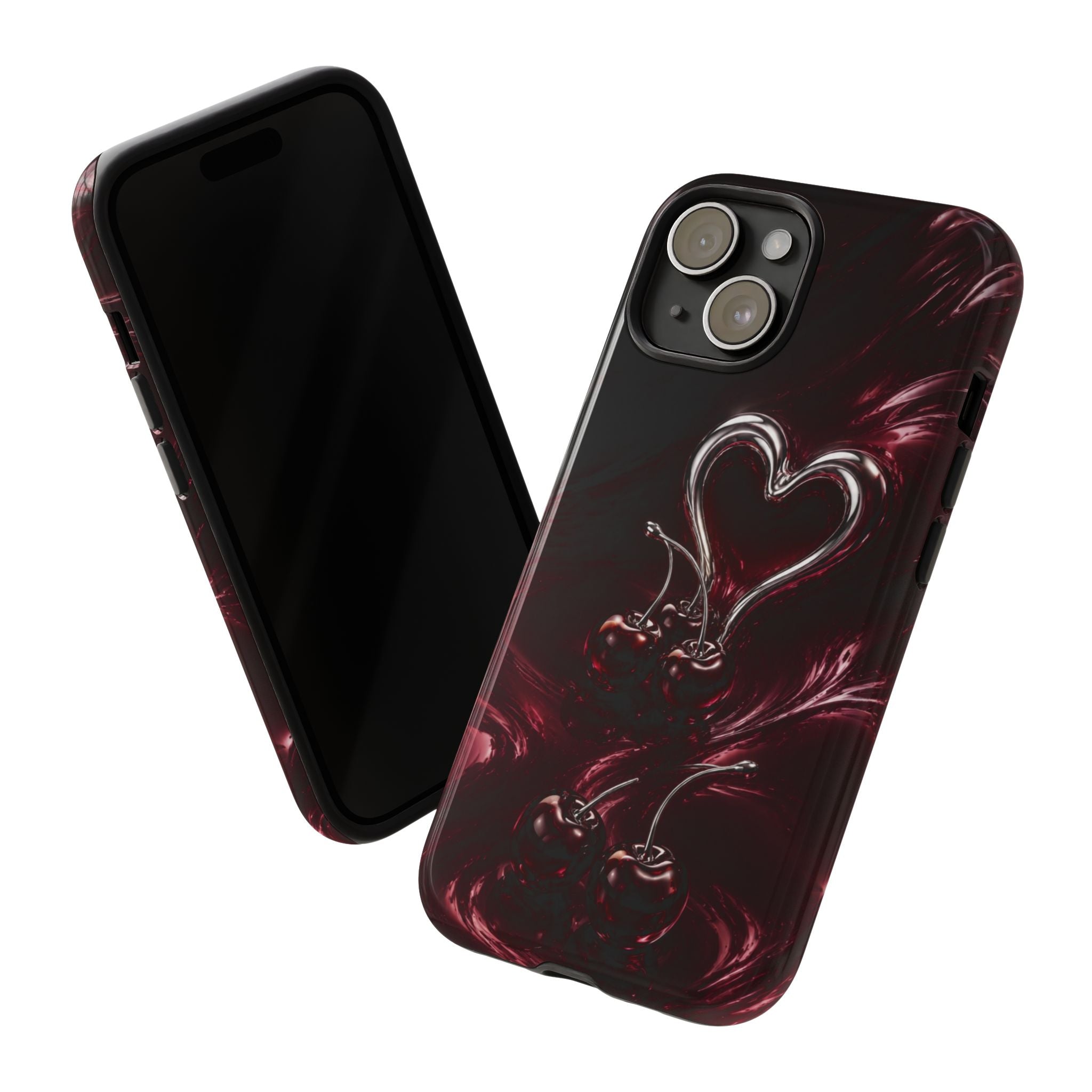 Dark Cherry Chrome Heart Phone Case