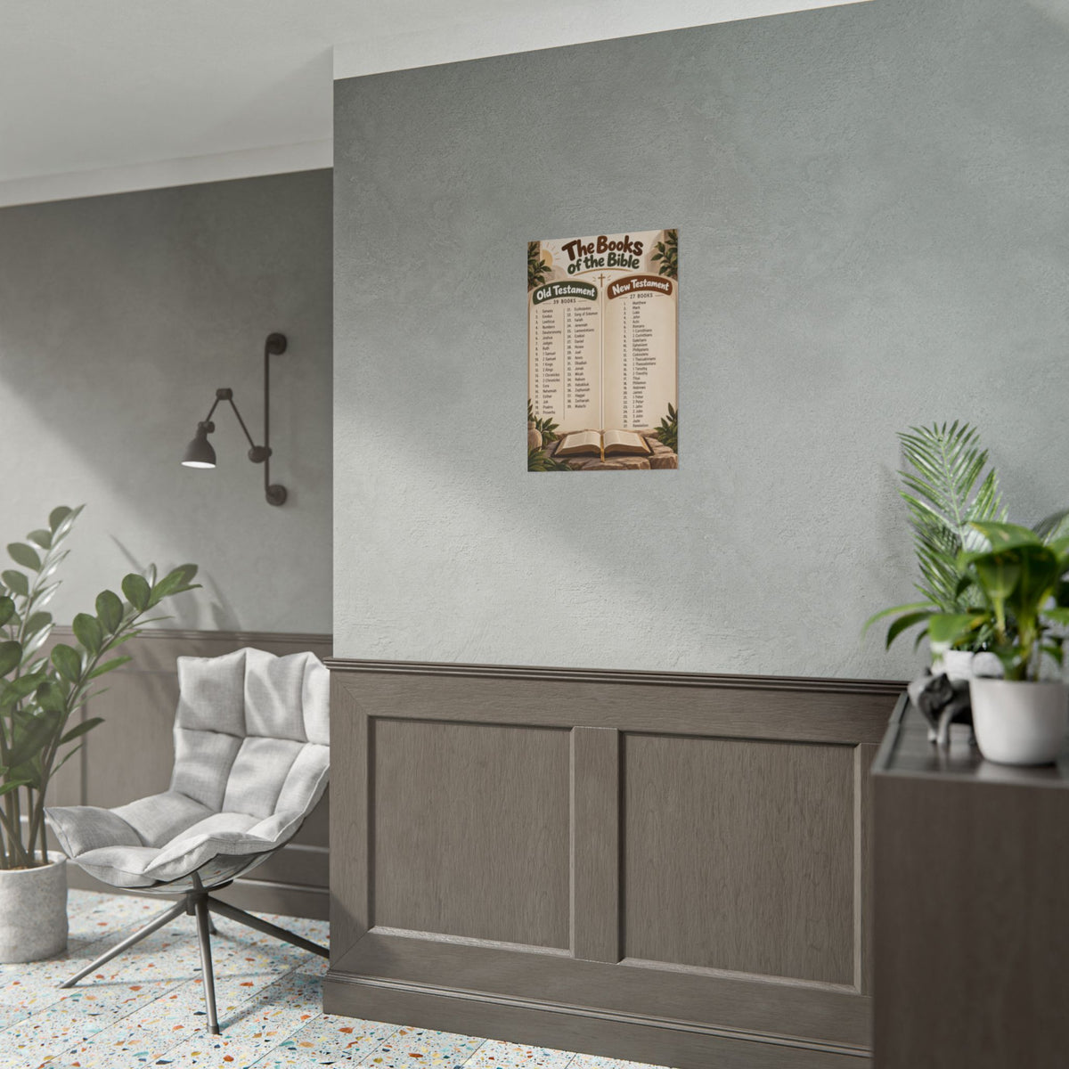 Books of the Bible Christian Poster | Old & New Testament Bible Wall Art