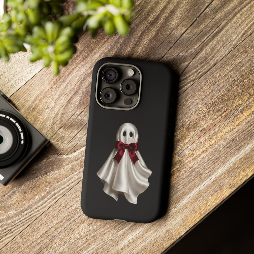 Burgundy Bow Ghost Spooky Phone Case