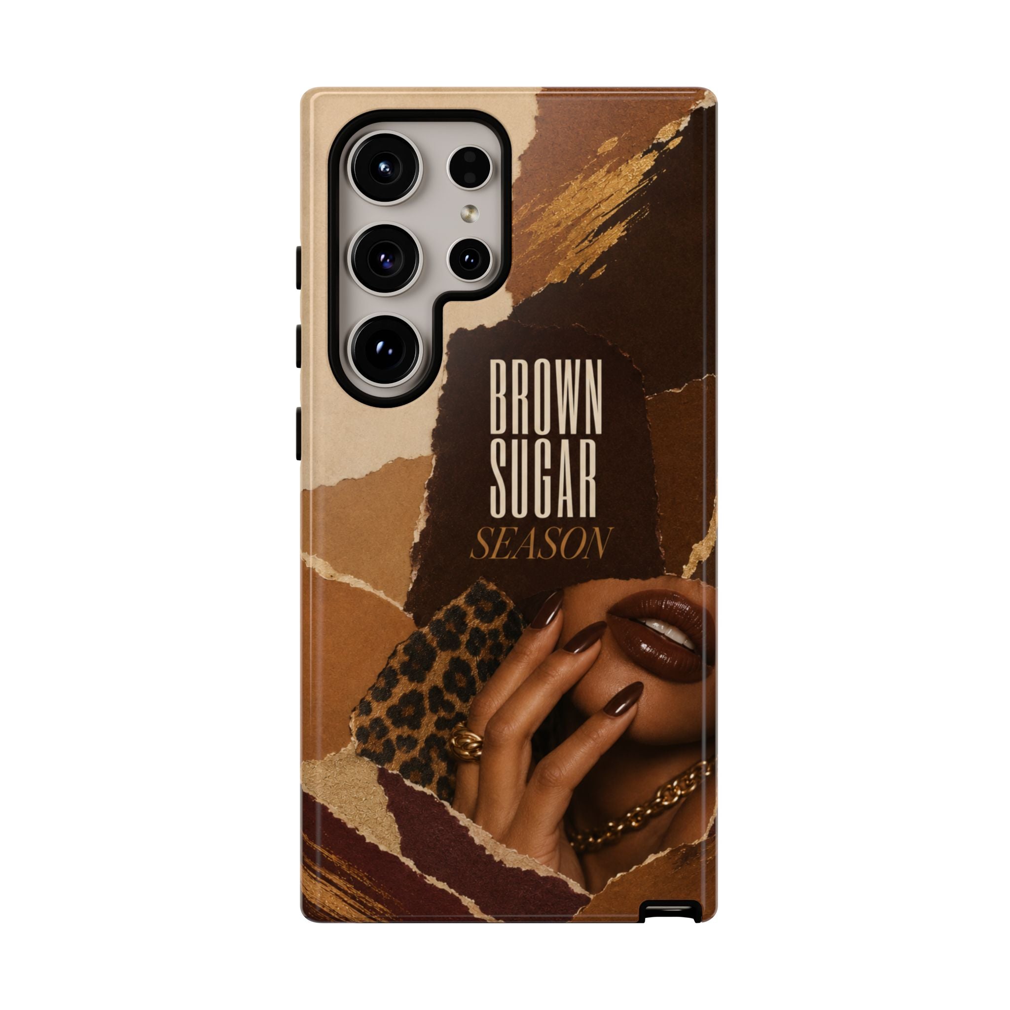 Brown Sugar Season Leopard Collage Phone Case