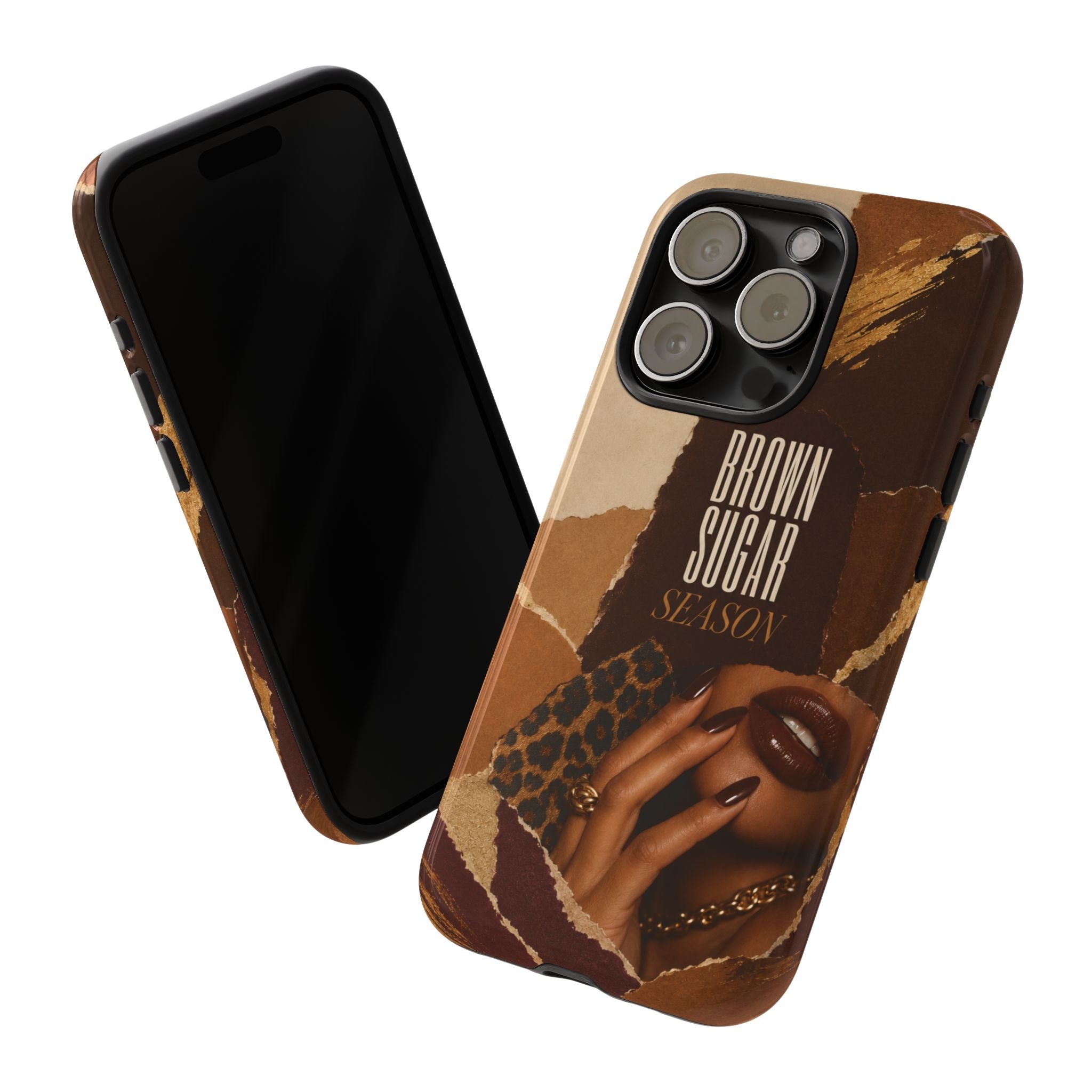 Brown Sugar Season Leopard Collage Phone Case