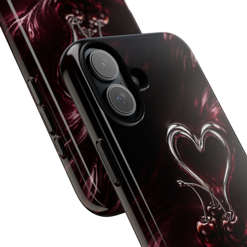 Dark Cherry Chrome Heart Phone Case