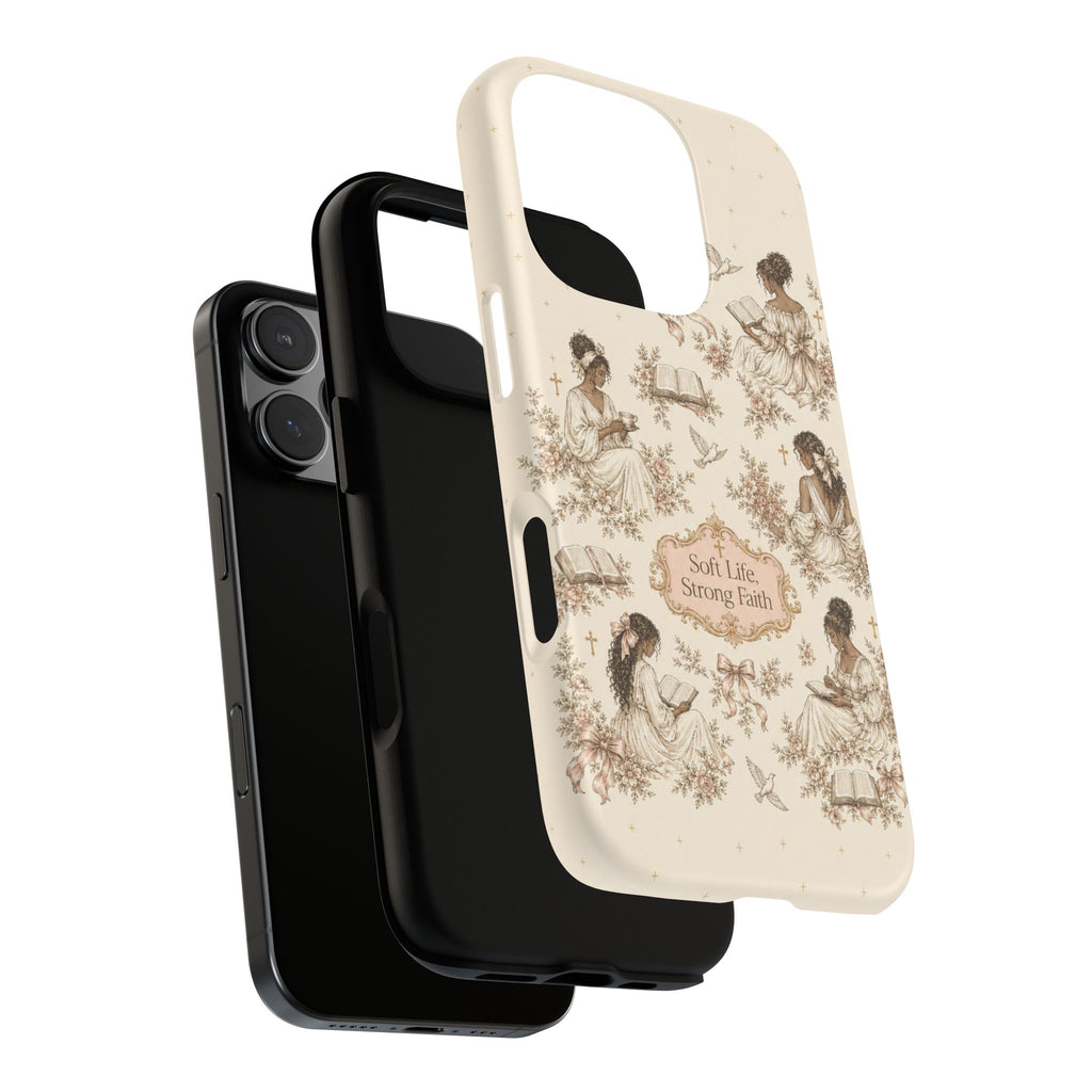 Soft Life, Strong Faith Vintage Christian Phone Case
