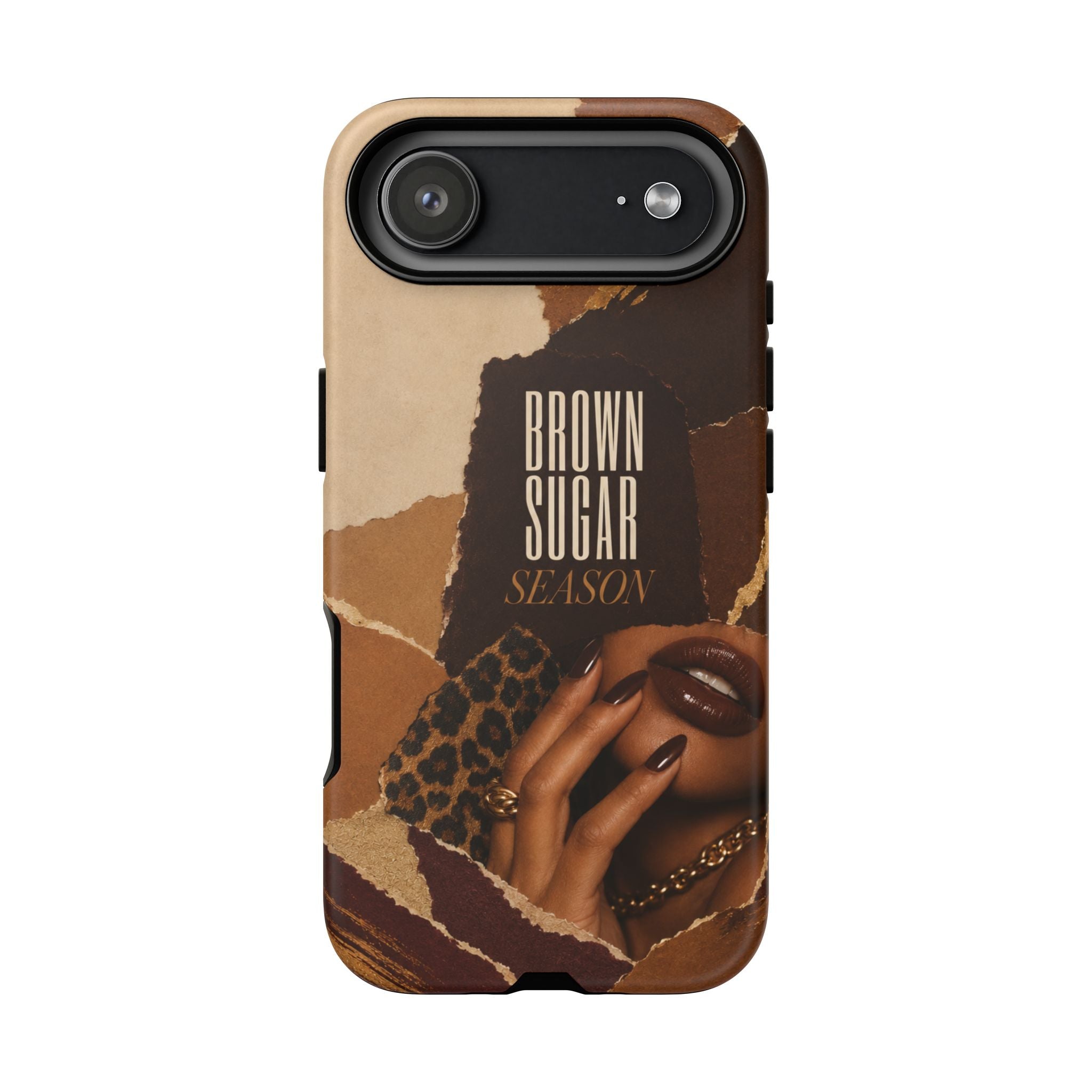 Brown Sugar Season Leopard Collage Phone Case