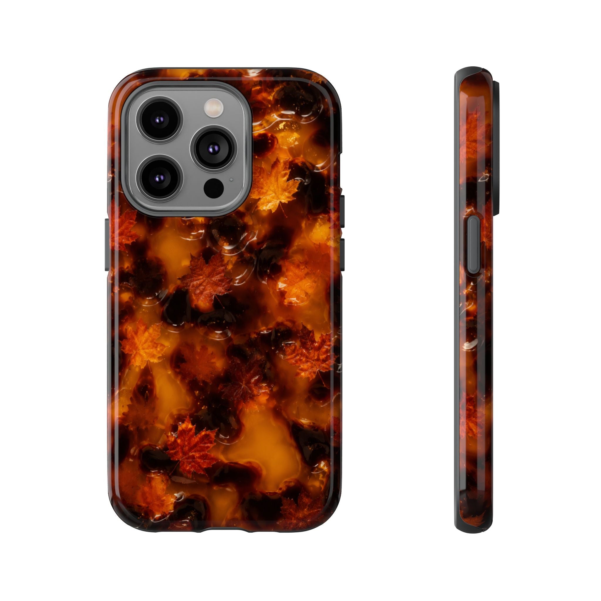 Amber Autumn Maple Leaf Phone Case