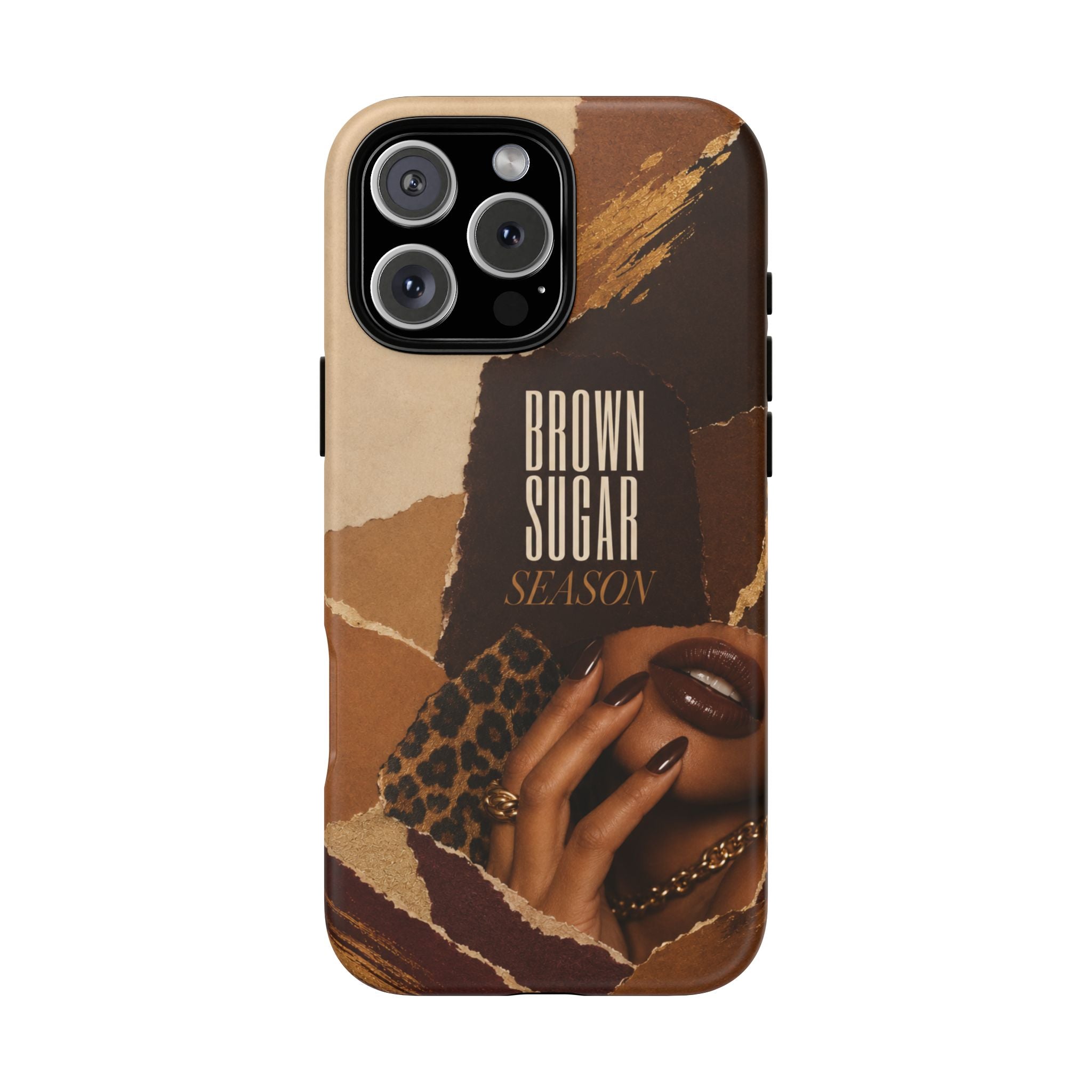 Brown Sugar Season Leopard Collage Phone Case