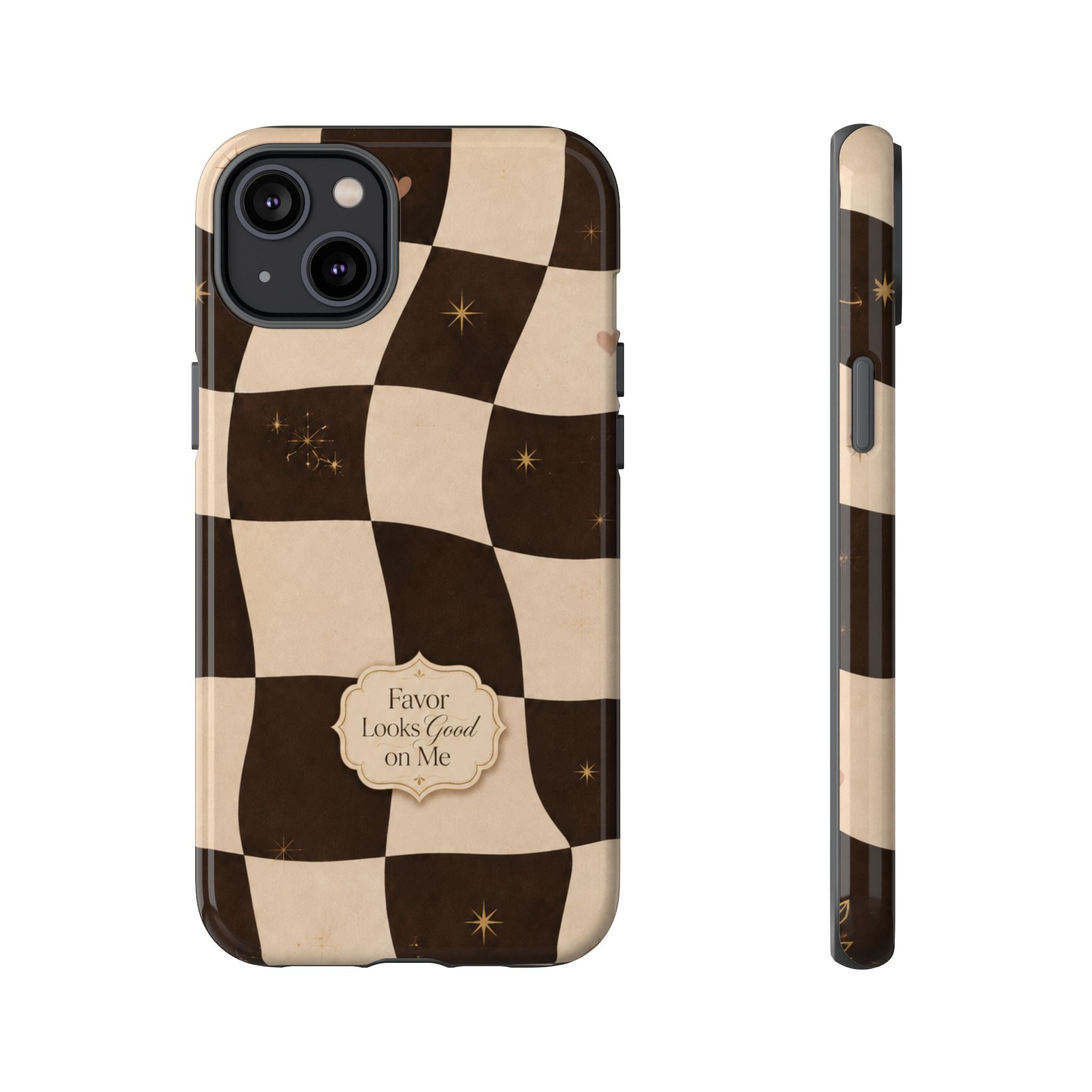 Favor Looks Good on Me Vintage Checkerboard Phone Case