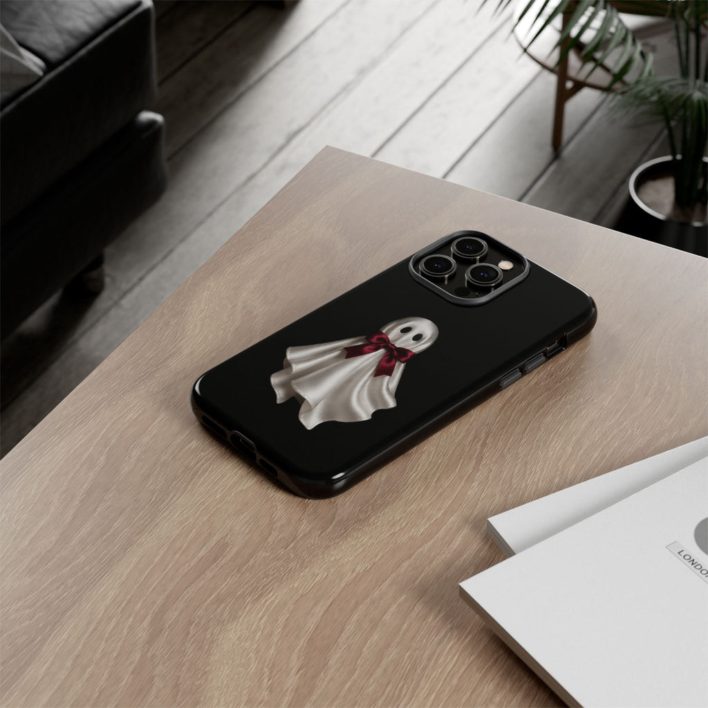 Burgundy Bow Ghost Spooky Phone Case