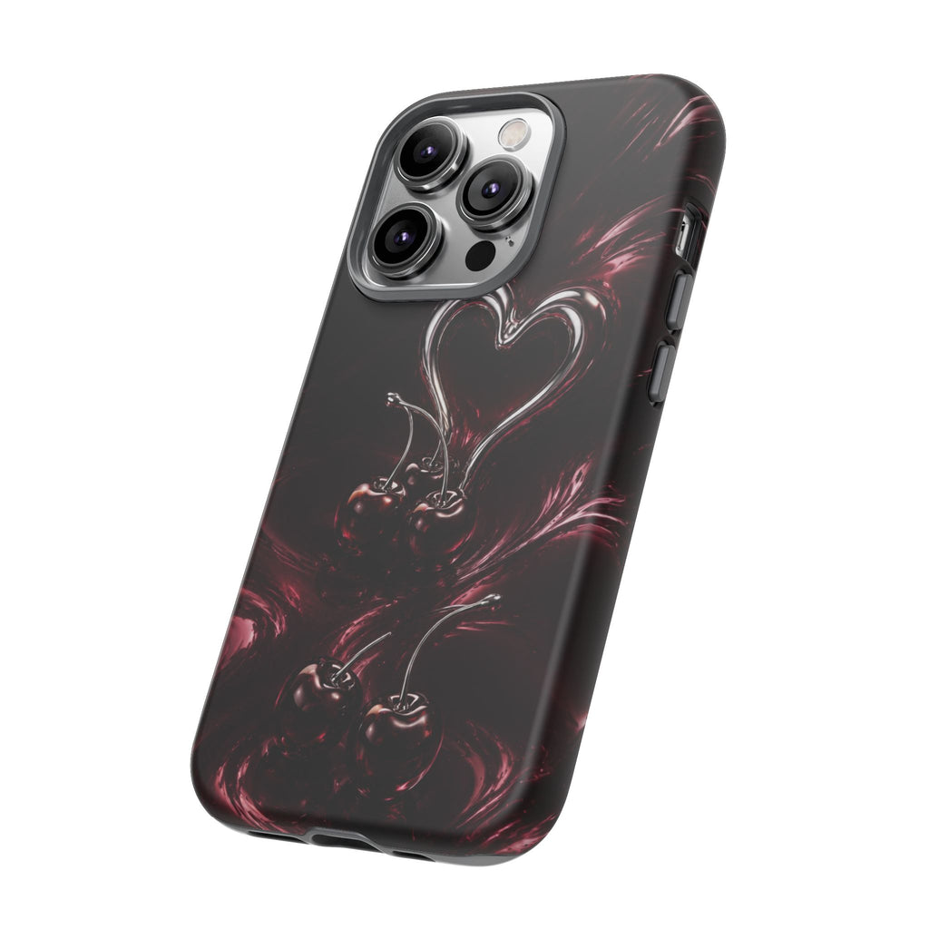 Dark Cherry Chrome Heart Phone Case