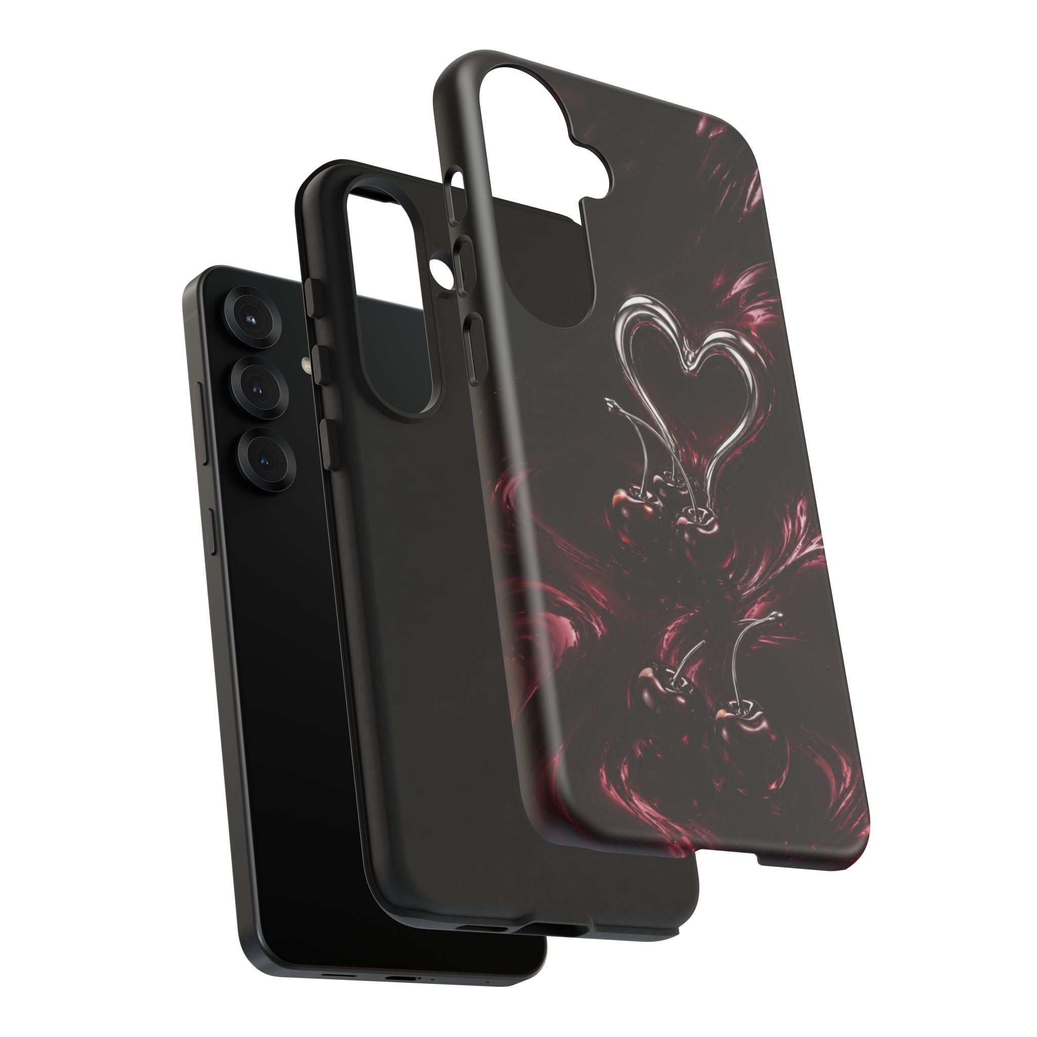 Dark Cherry Chrome Heart Phone Case