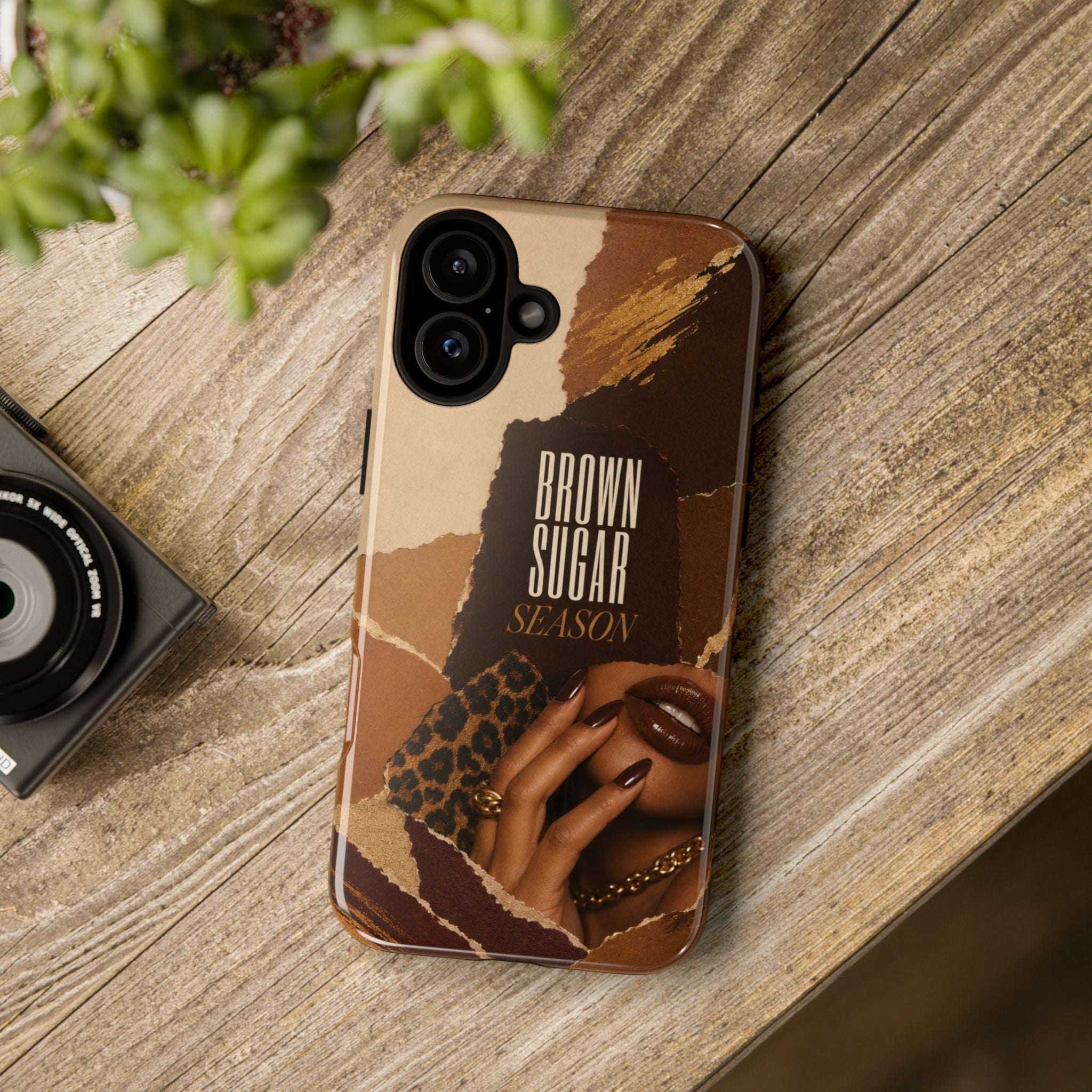 Brown Sugar Season Leopard Collage Phone Case
