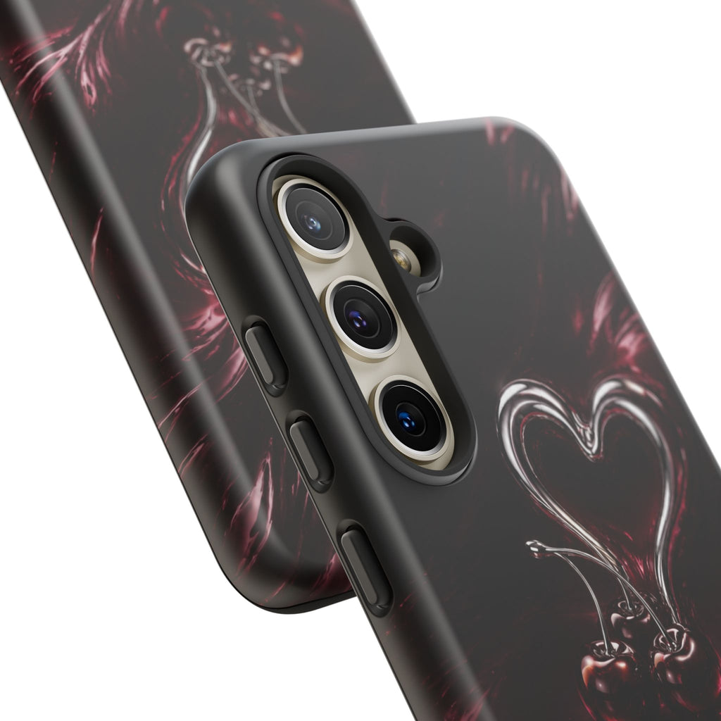 Dark Cherry Chrome Heart Phone Case