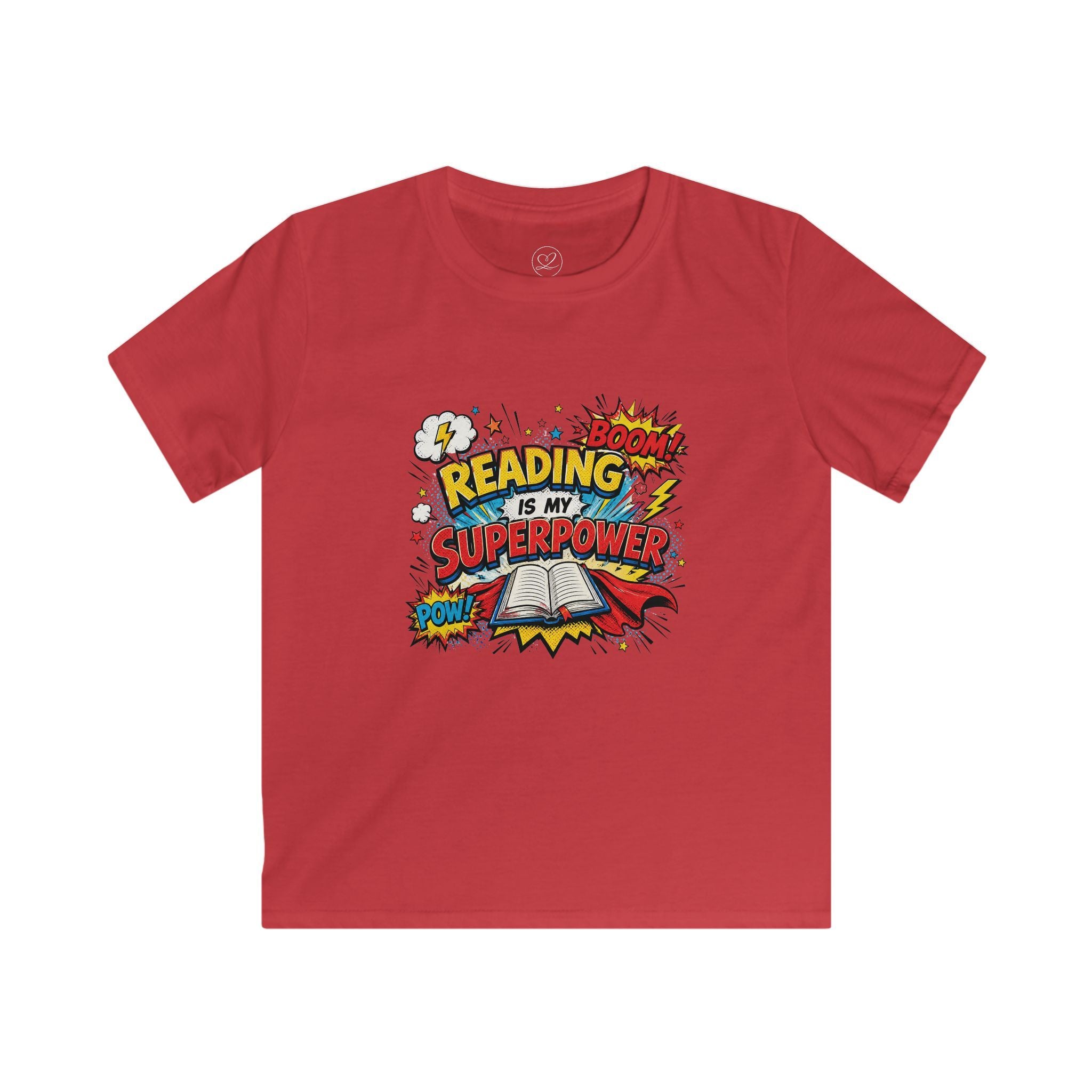 Kids Tee — "Reading Is My Superpower" Comic Book Design