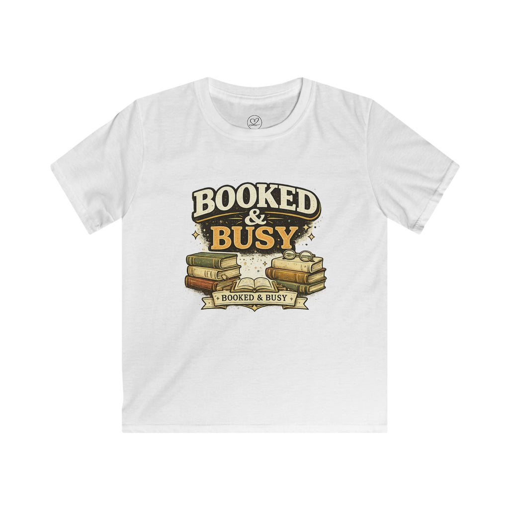 Kids Tee - "Booked & Busy" Book Lover Shirt
