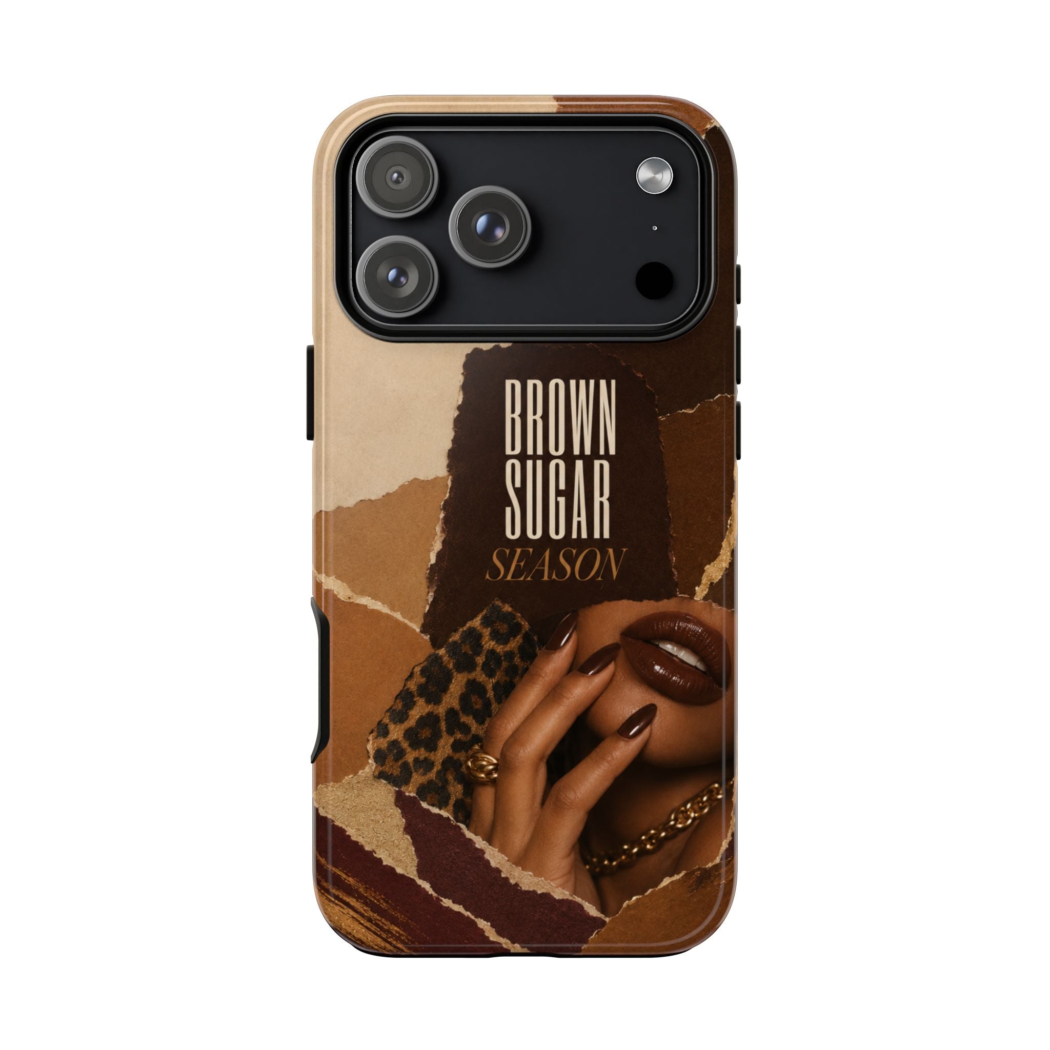 Brown Sugar Season Leopard Collage Phone Case