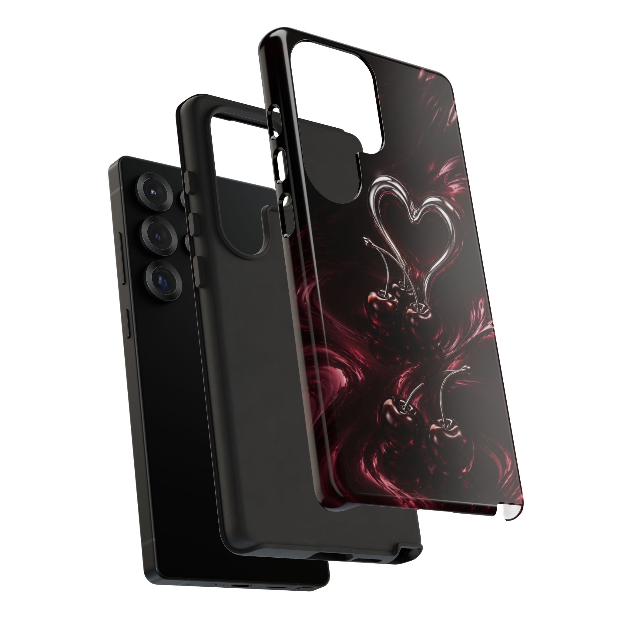 Dark Cherry Chrome Heart Phone Case