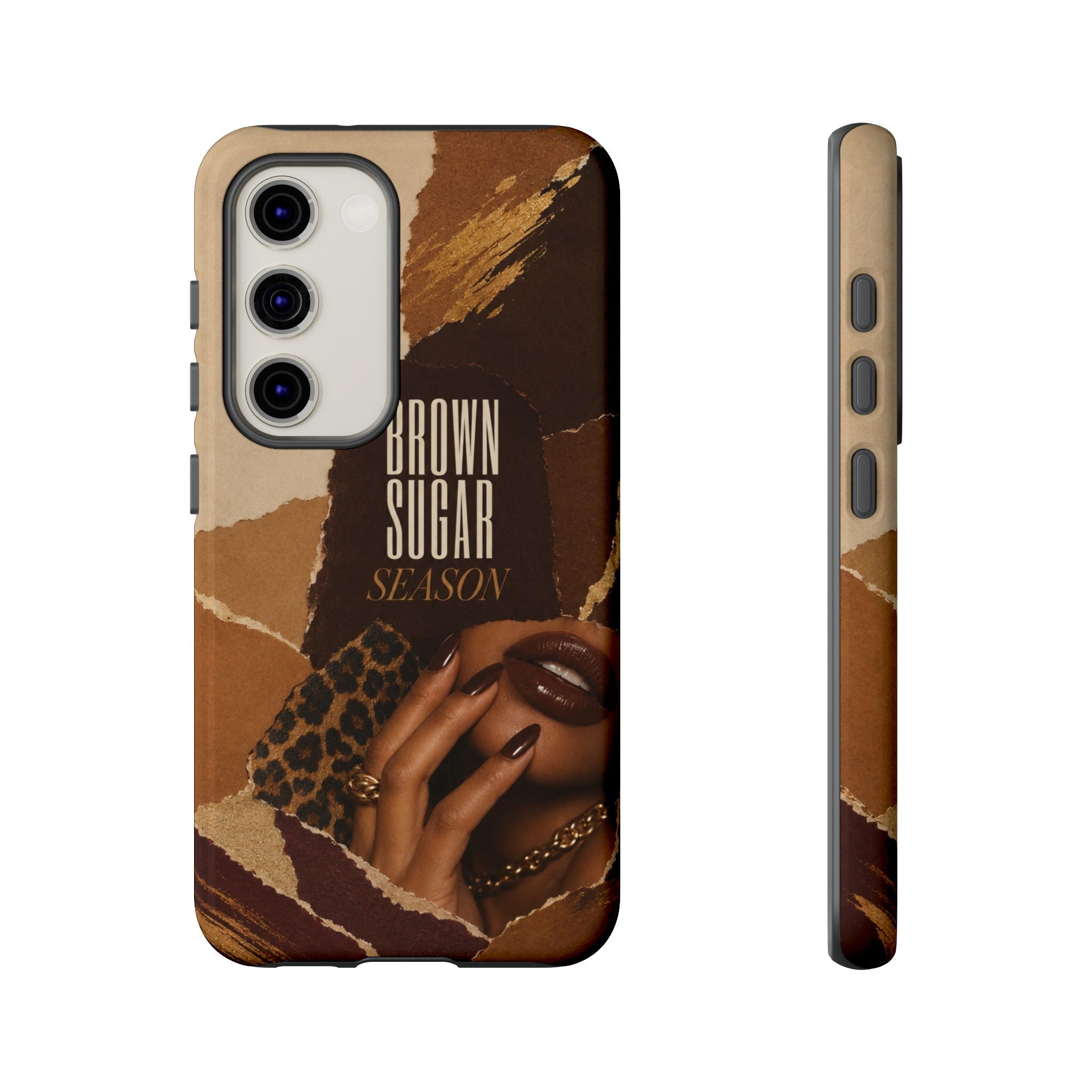 Brown Sugar Season Leopard Collage Phone Case