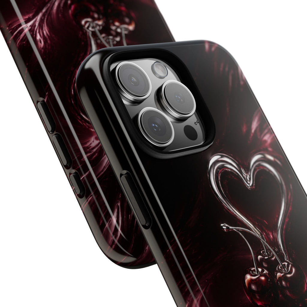 Dark Cherry Chrome Heart Phone Case