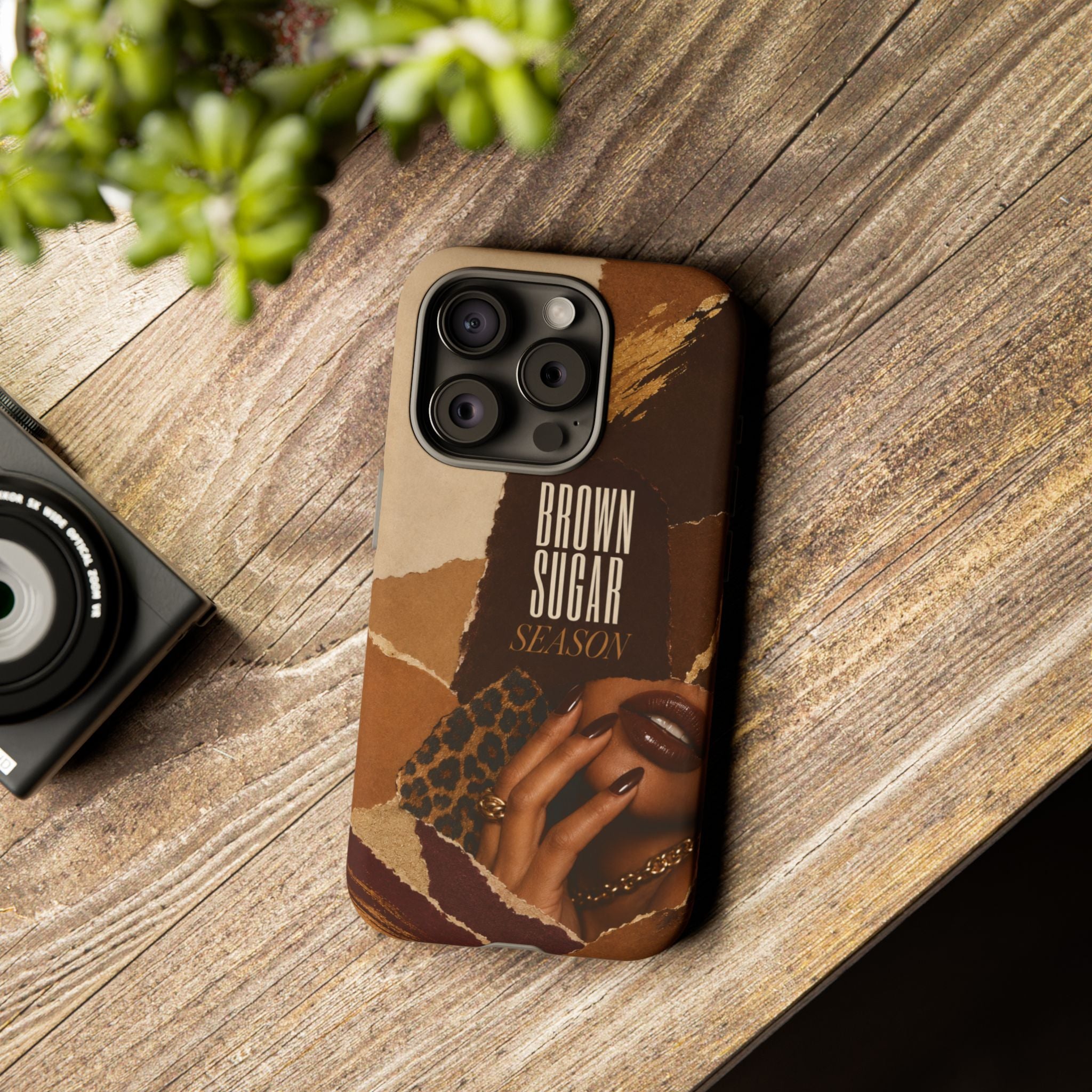 Brown Sugar Season Leopard Collage Phone Case