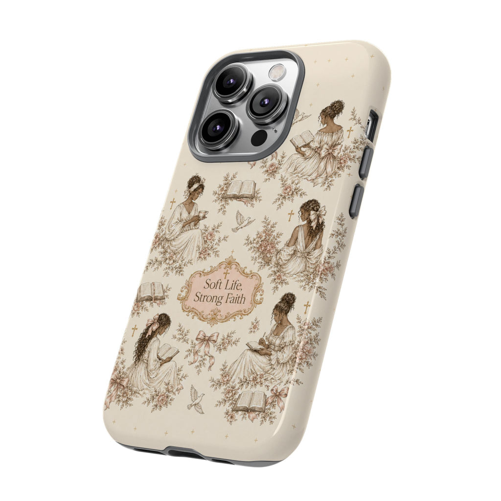 Soft Life, Strong Faith Vintage Christian Phone Case