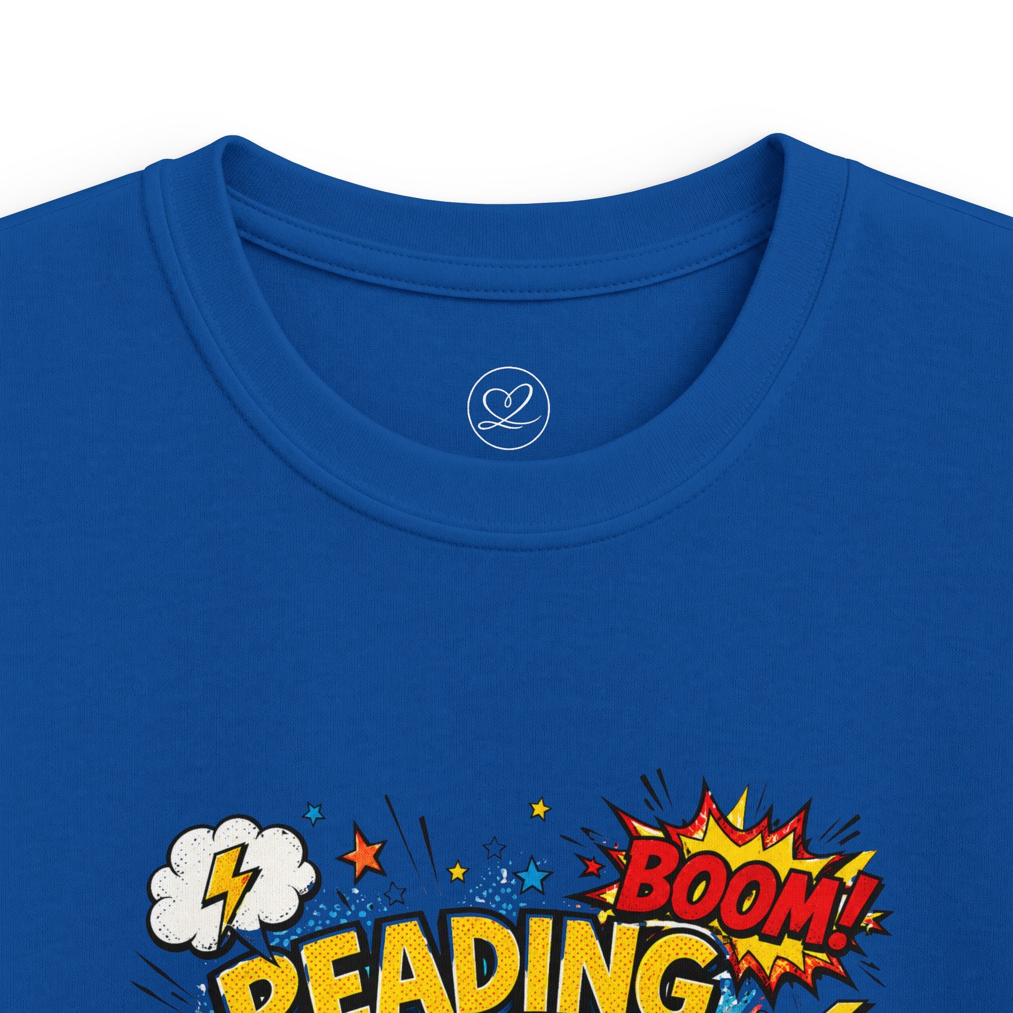 Kids Tee — "Reading Is My Superpower" Comic Book Design
