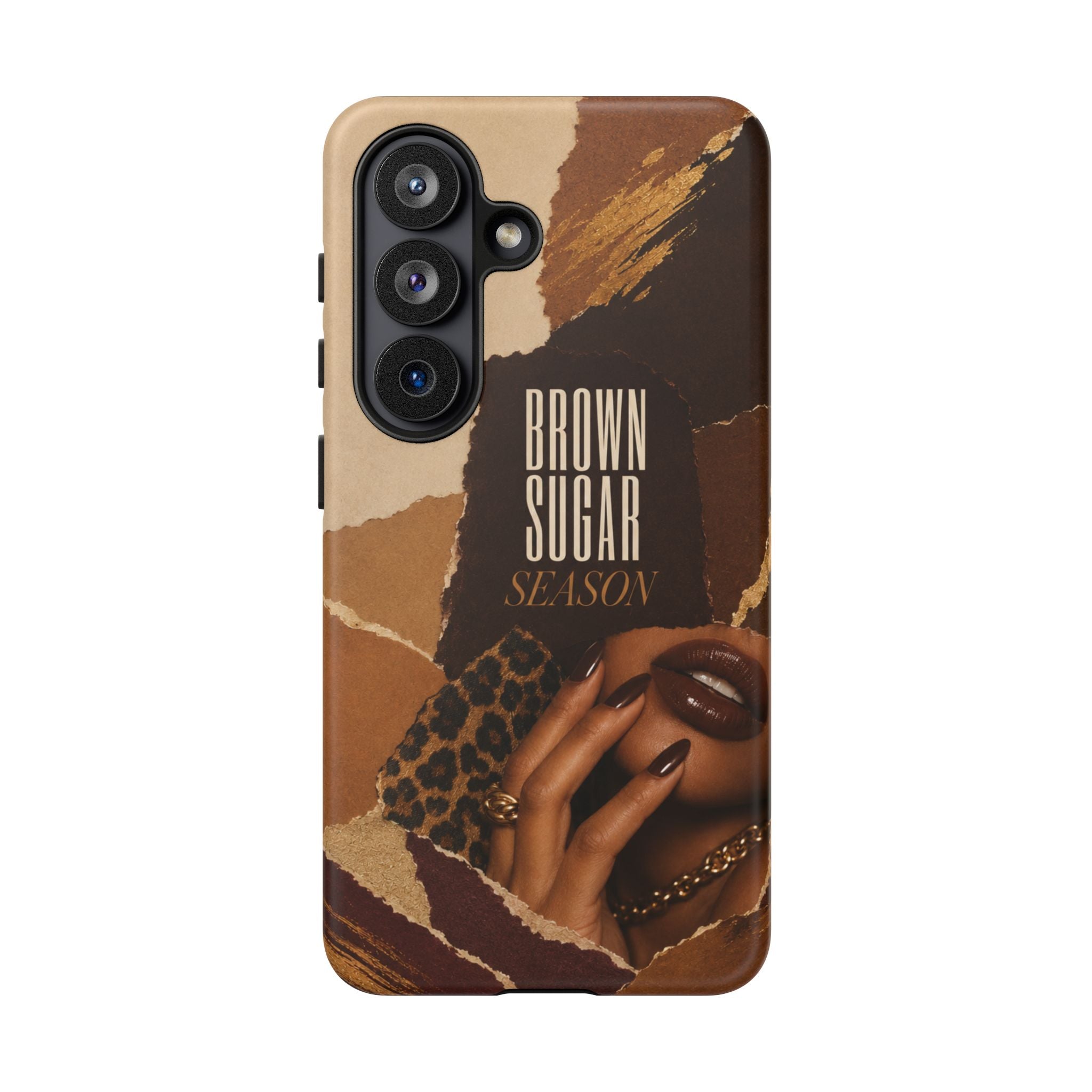 Brown Sugar Season Leopard Collage Phone Case