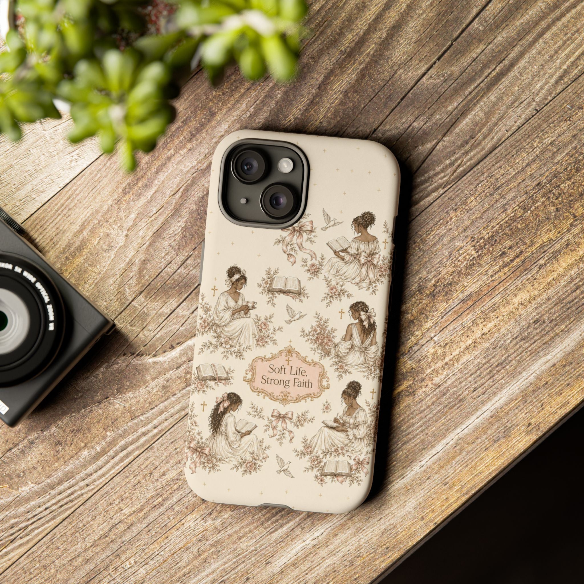 Soft Life, Strong Faith Vintage Christian Phone Case