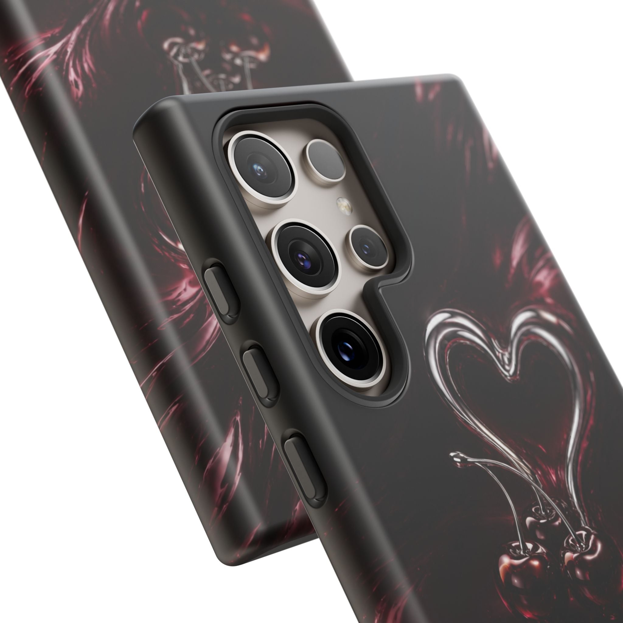Dark Cherry Chrome Heart Phone Case