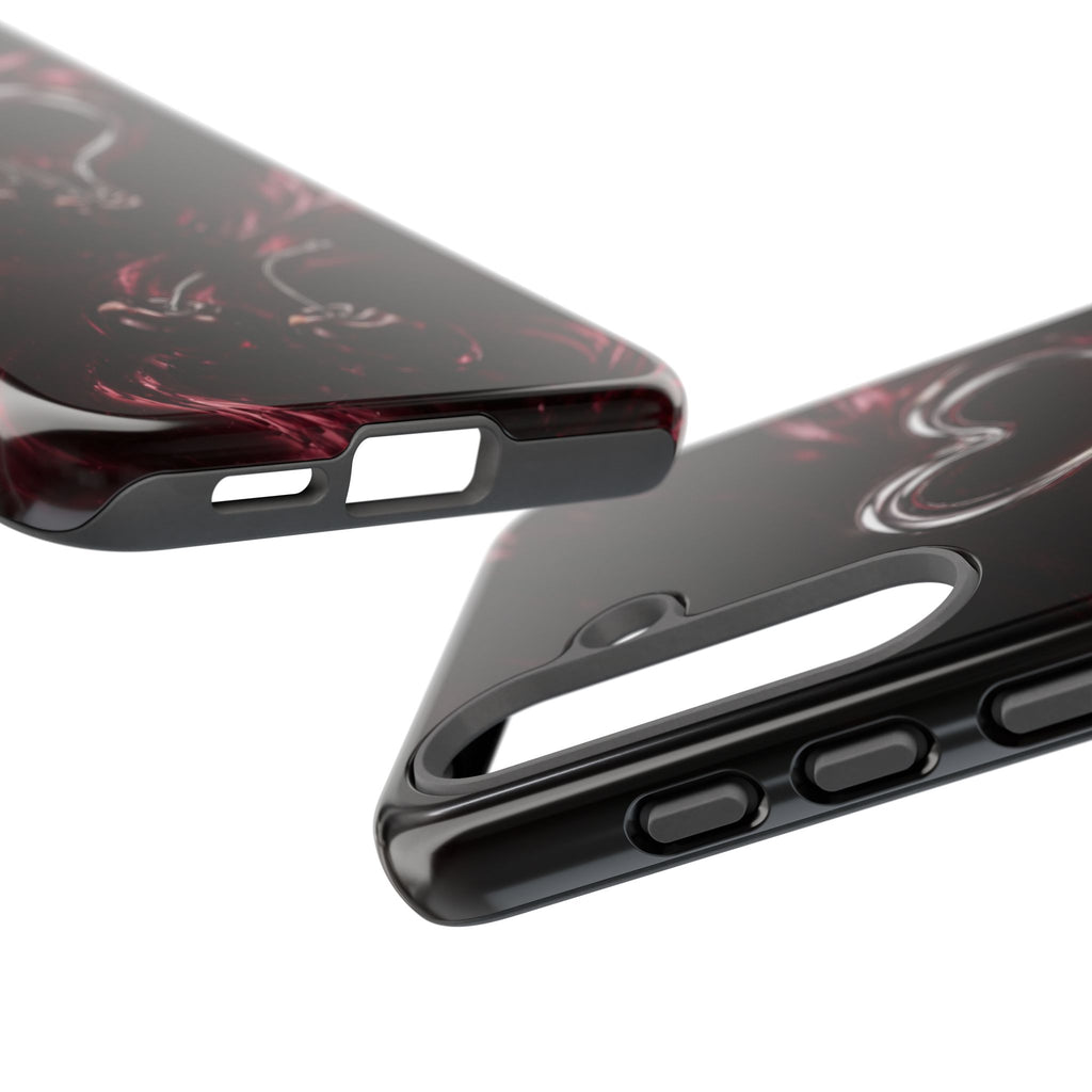 Dark Cherry Chrome Heart Phone Case
