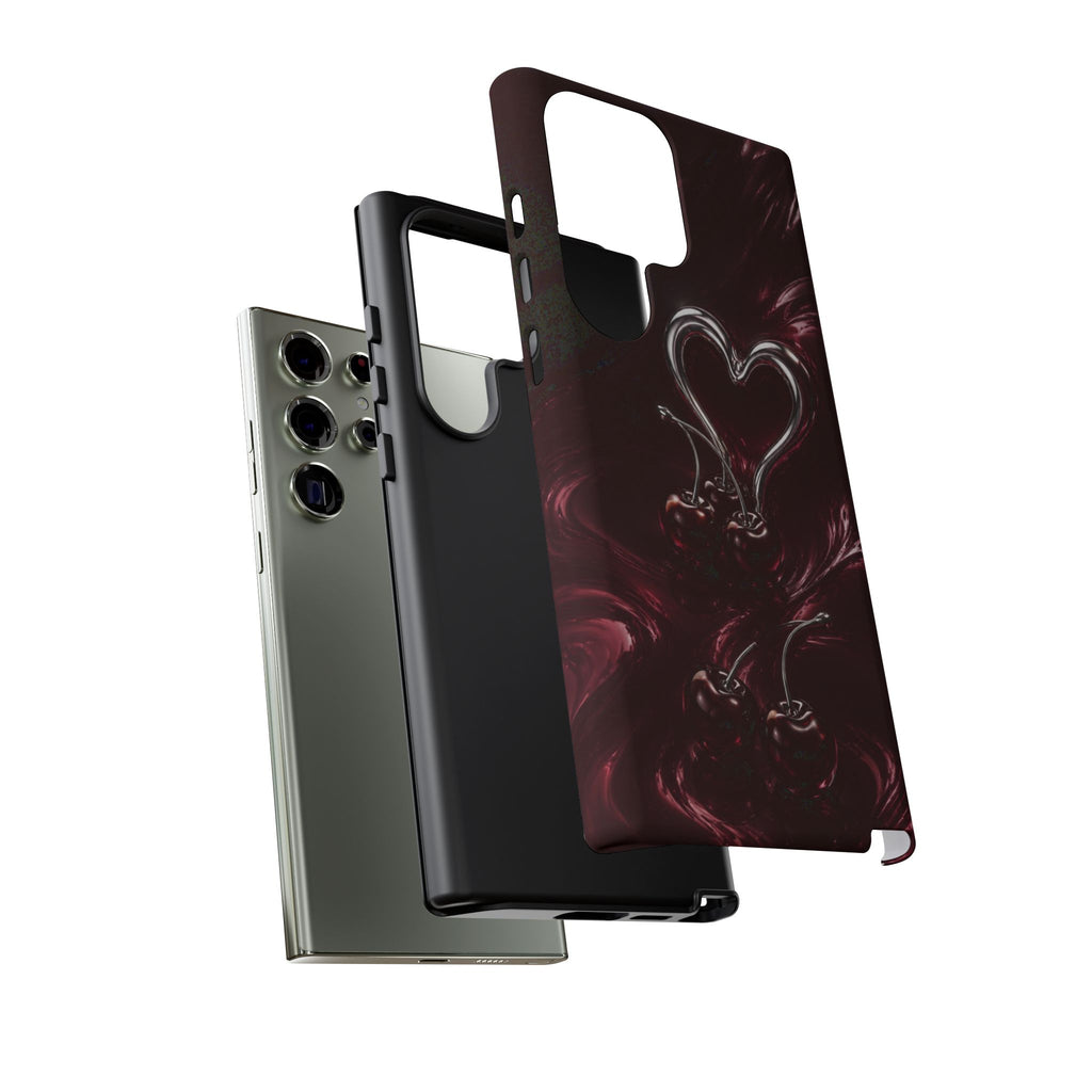Dark Cherry Chrome Heart Phone Case