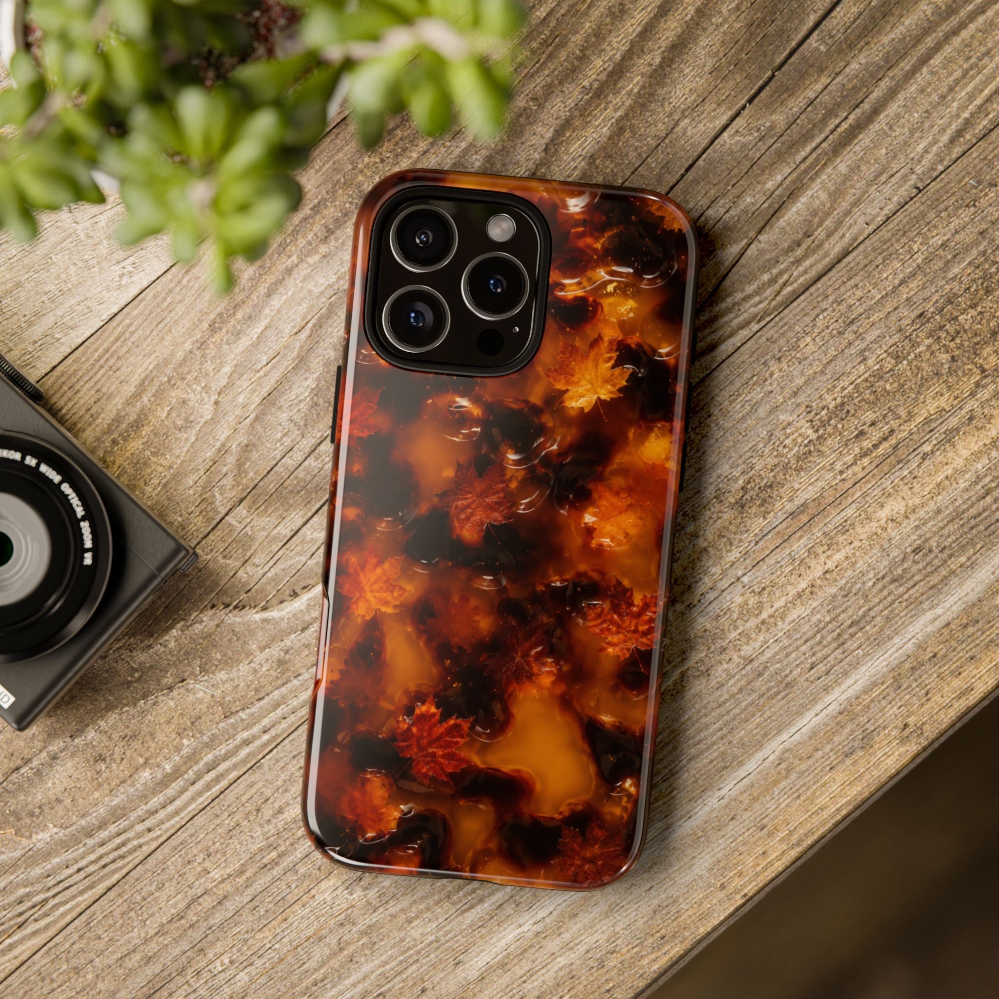 Amber Autumn Maple Leaf Phone Case