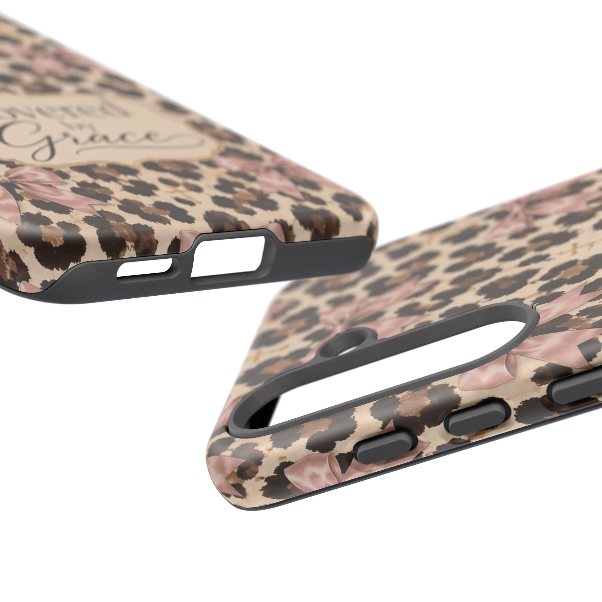 Covered by Grace Leopard Bow Christian Phone Case