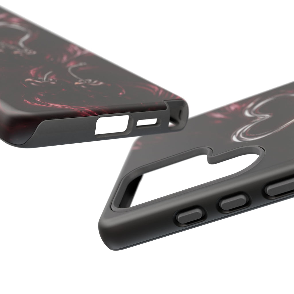 Dark Cherry Chrome Heart Phone Case
