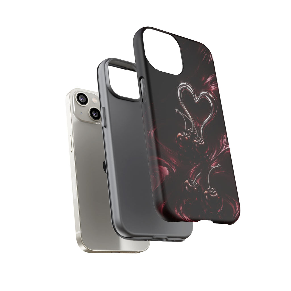 Dark Cherry Chrome Heart Phone Case