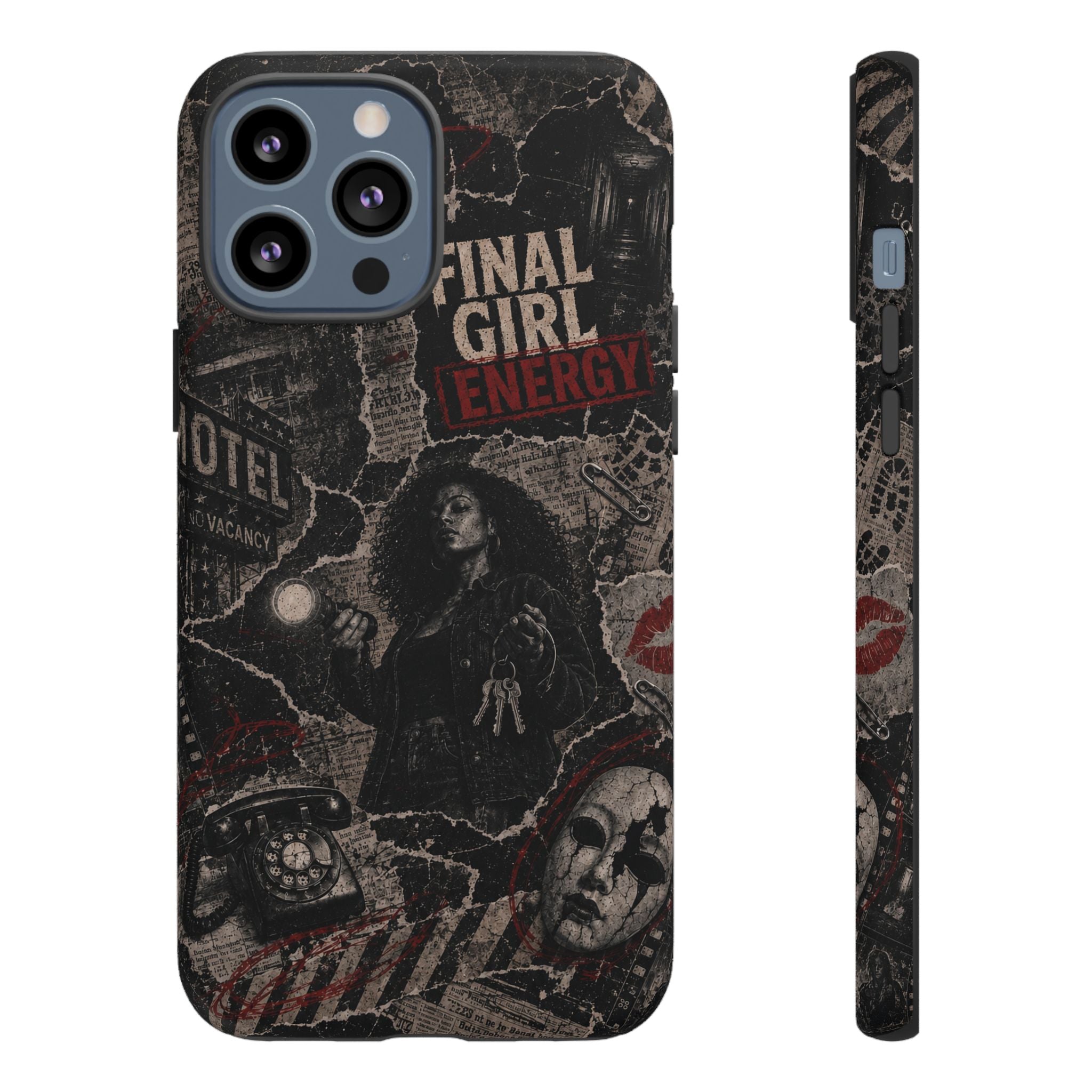 Final Girl Energy Horror Collage Phone Case