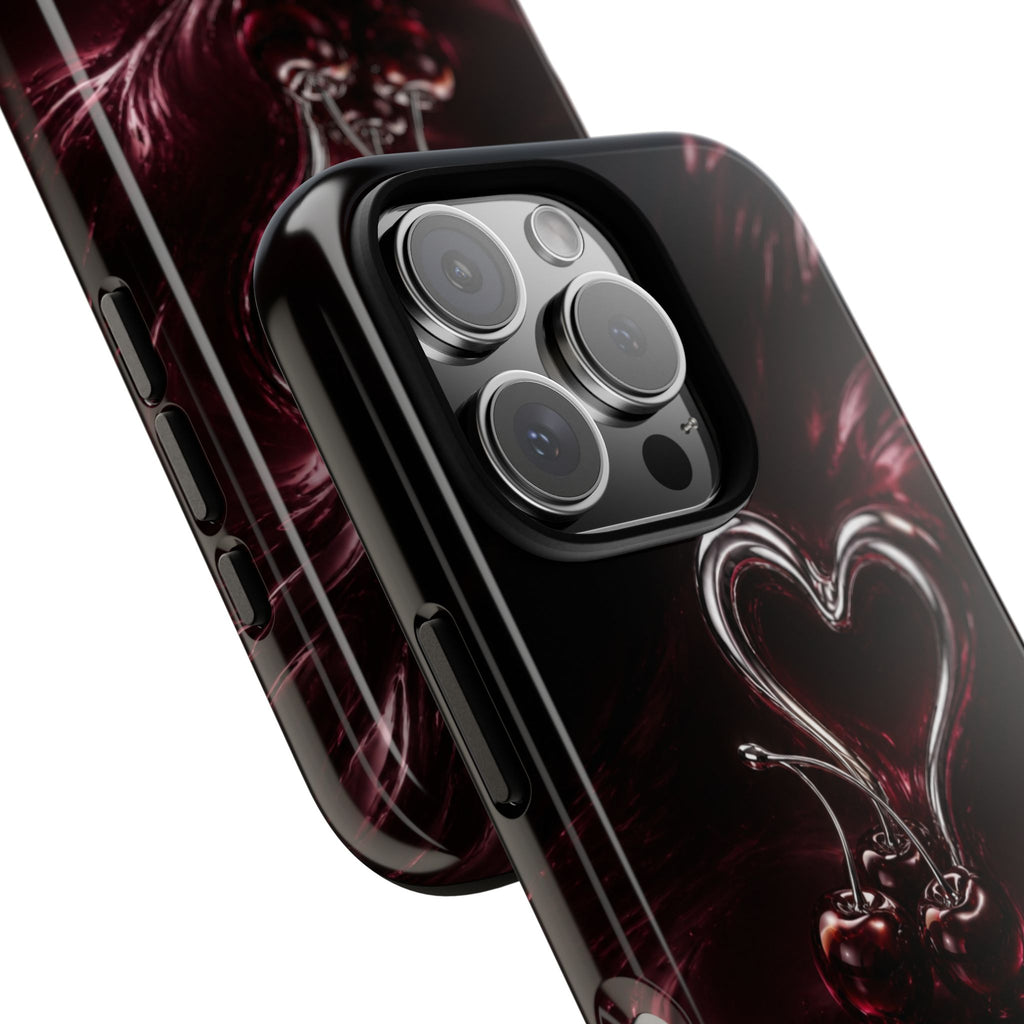 Dark Cherry Chrome Heart Phone Case