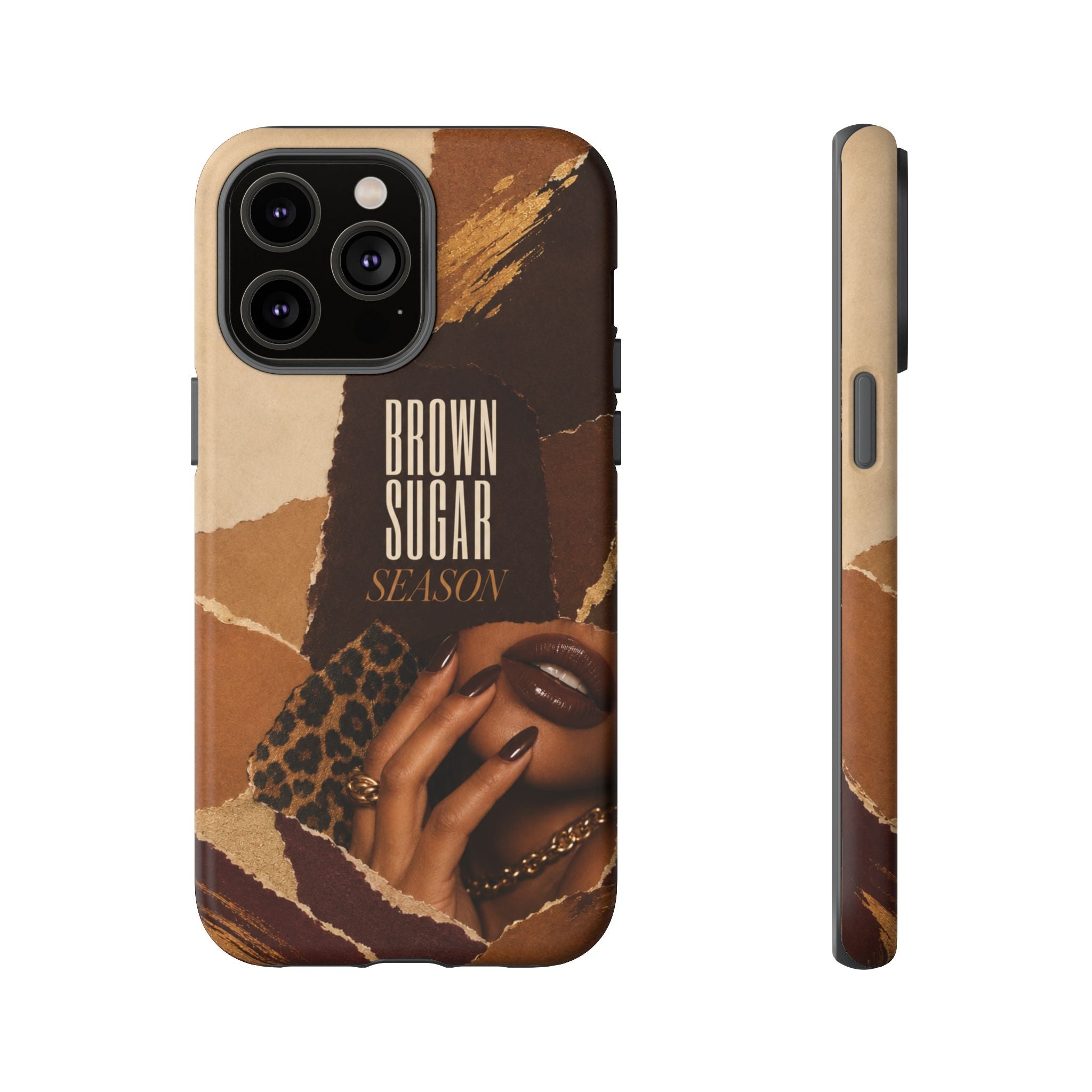 Brown Sugar Season Leopard Collage Phone Case