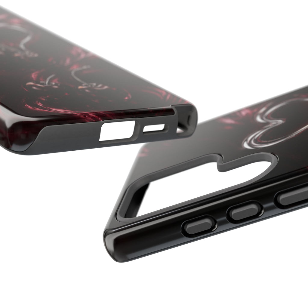 Dark Cherry Chrome Heart Phone Case
