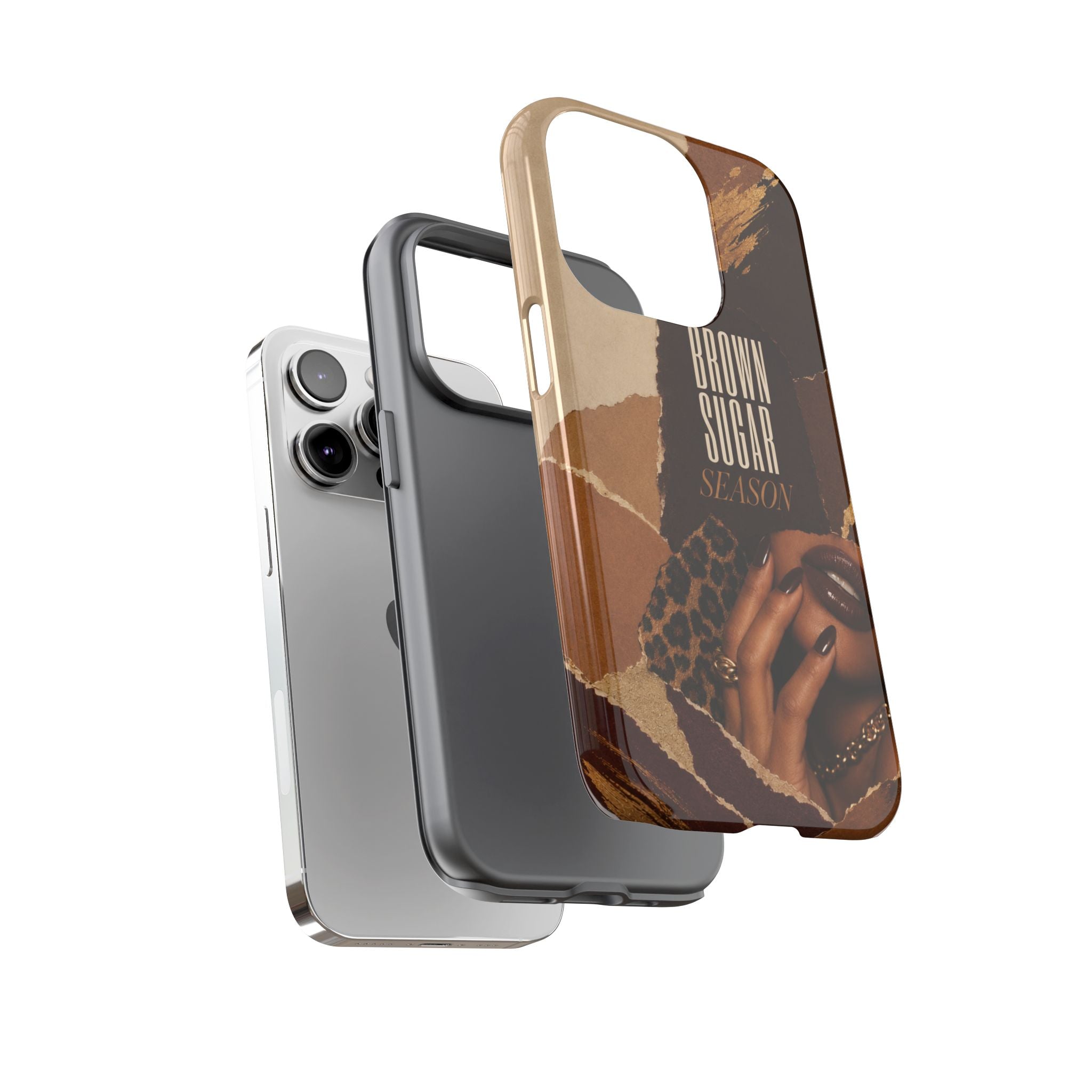 Brown Sugar Season Leopard Collage Phone Case