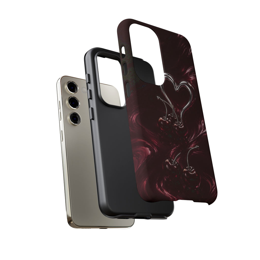Dark Cherry Chrome Heart Phone Case