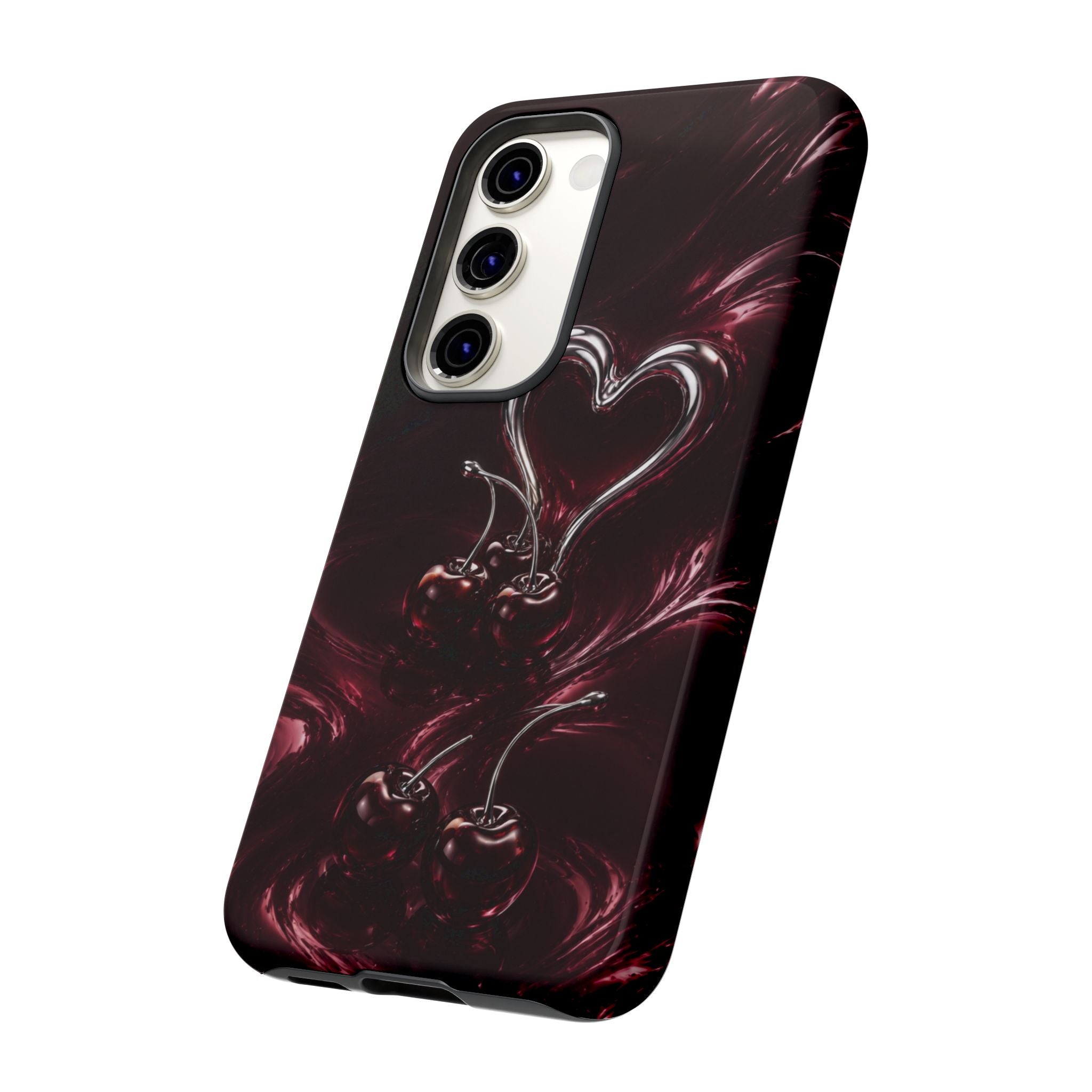 Dark Cherry Chrome Heart Phone Case