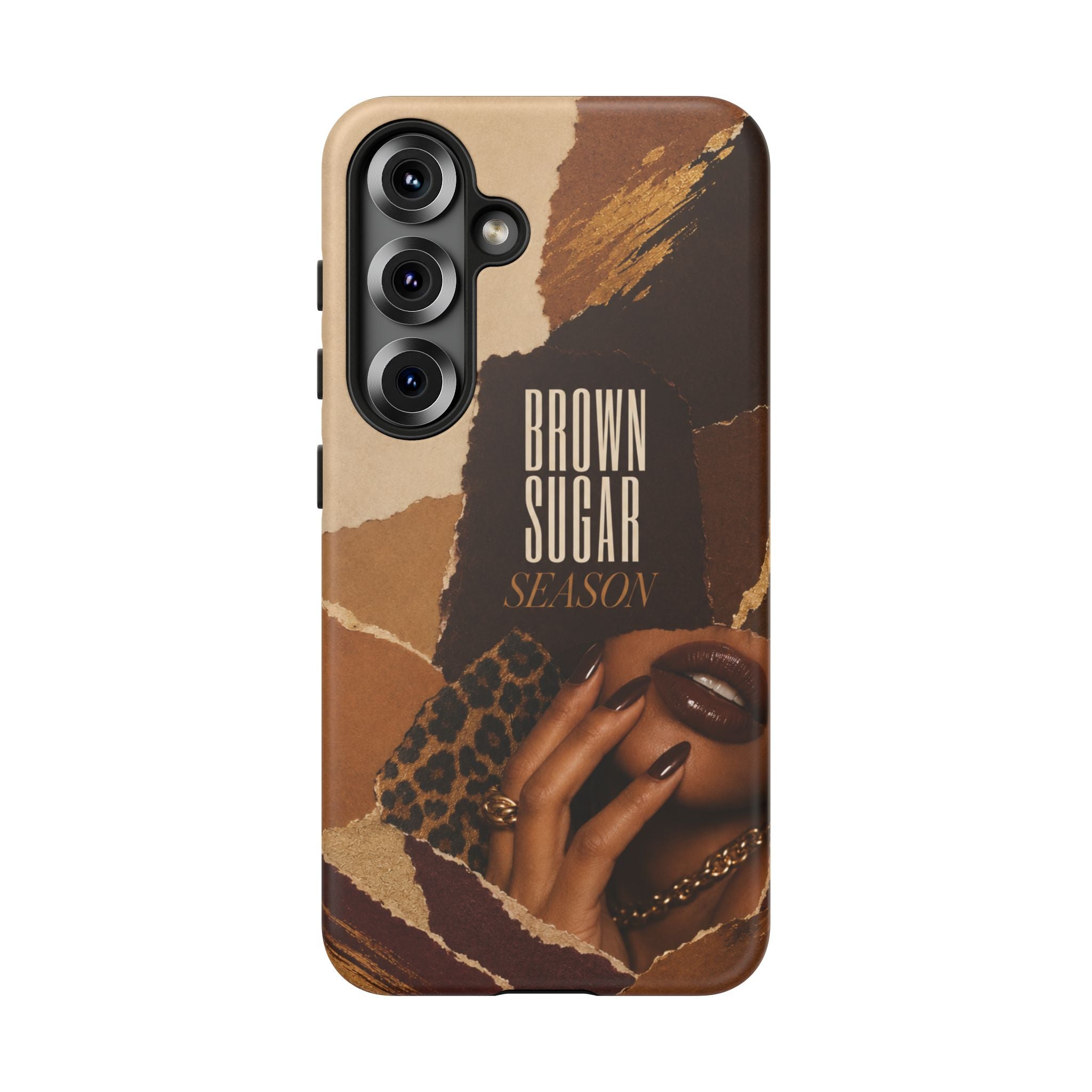 Brown Sugar Season Leopard Collage Phone Case