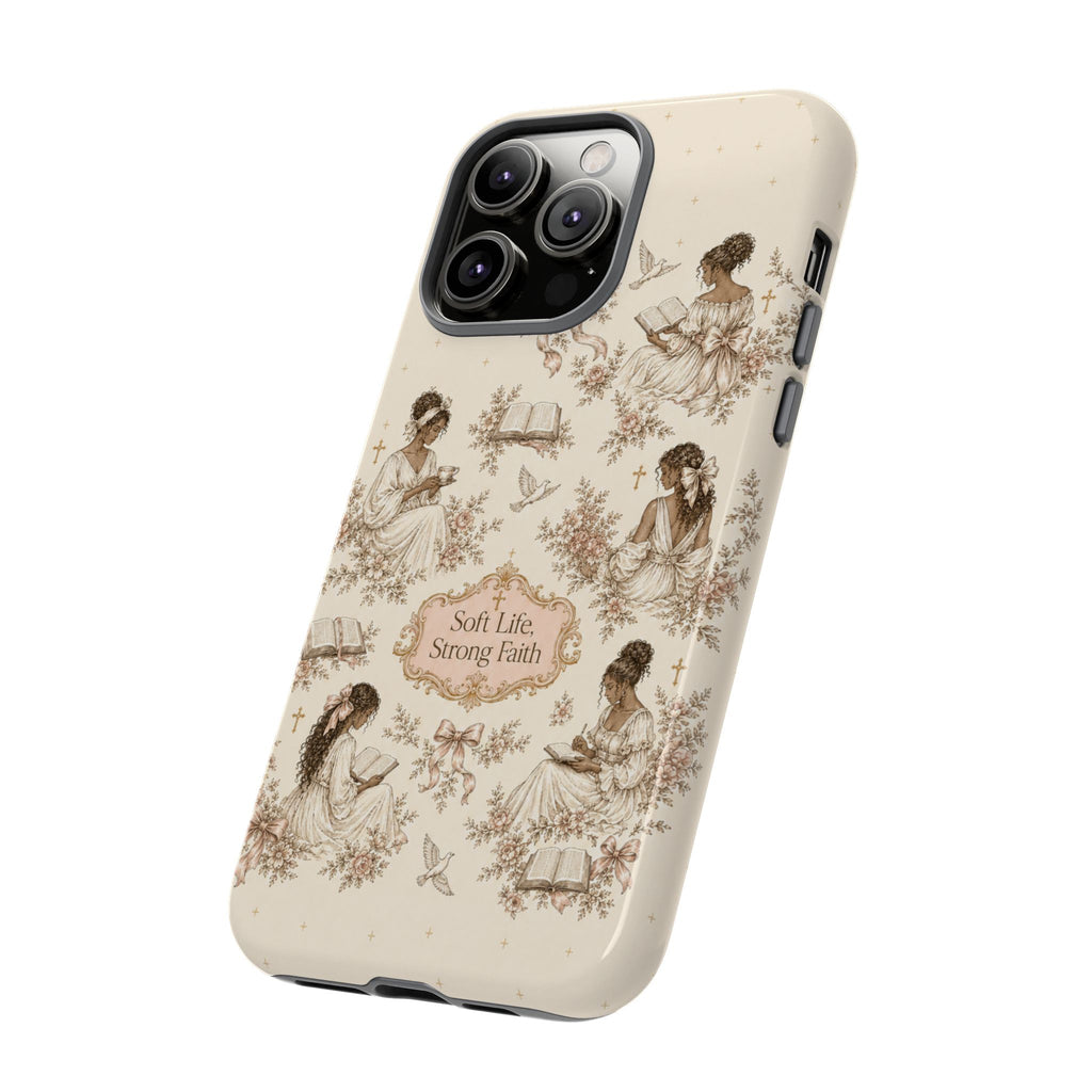 Soft Life, Strong Faith Vintage Christian Phone Case